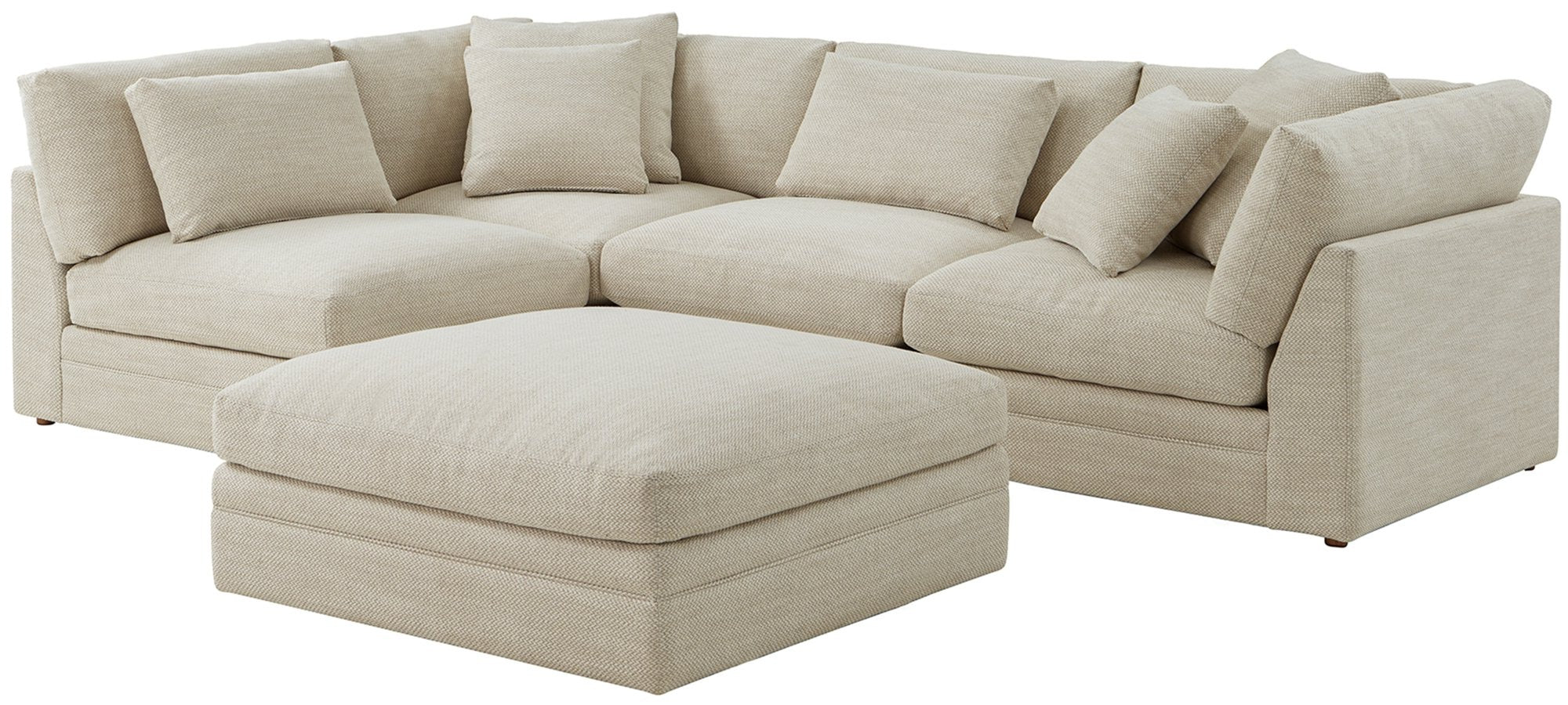 Feel Good Sectional with Ottoman, Left, Oyster - Image 9