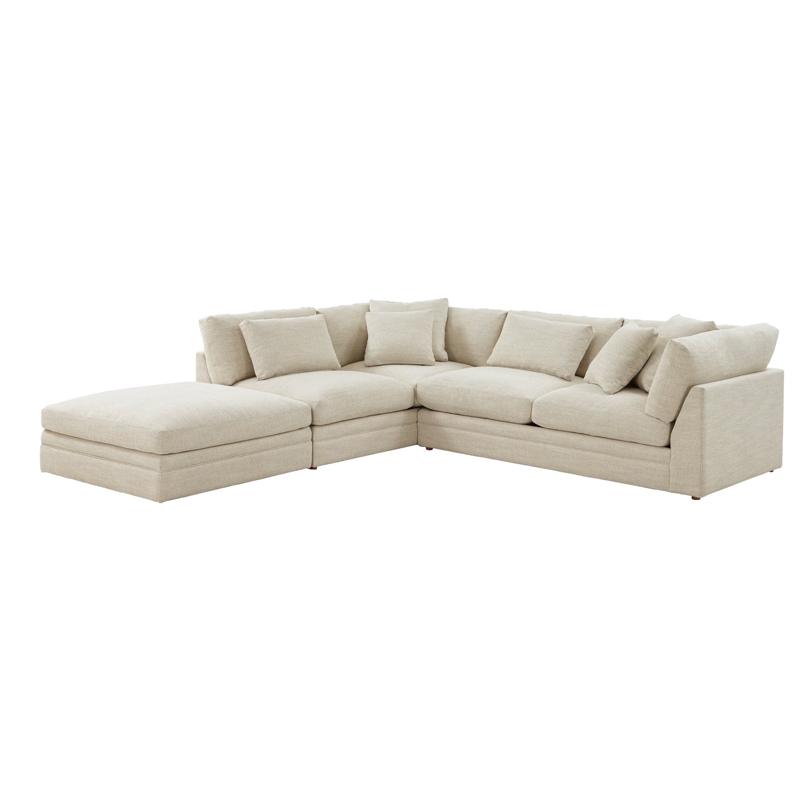Feel Good Sectional with Ottoman, Left, Oyster - Image 3