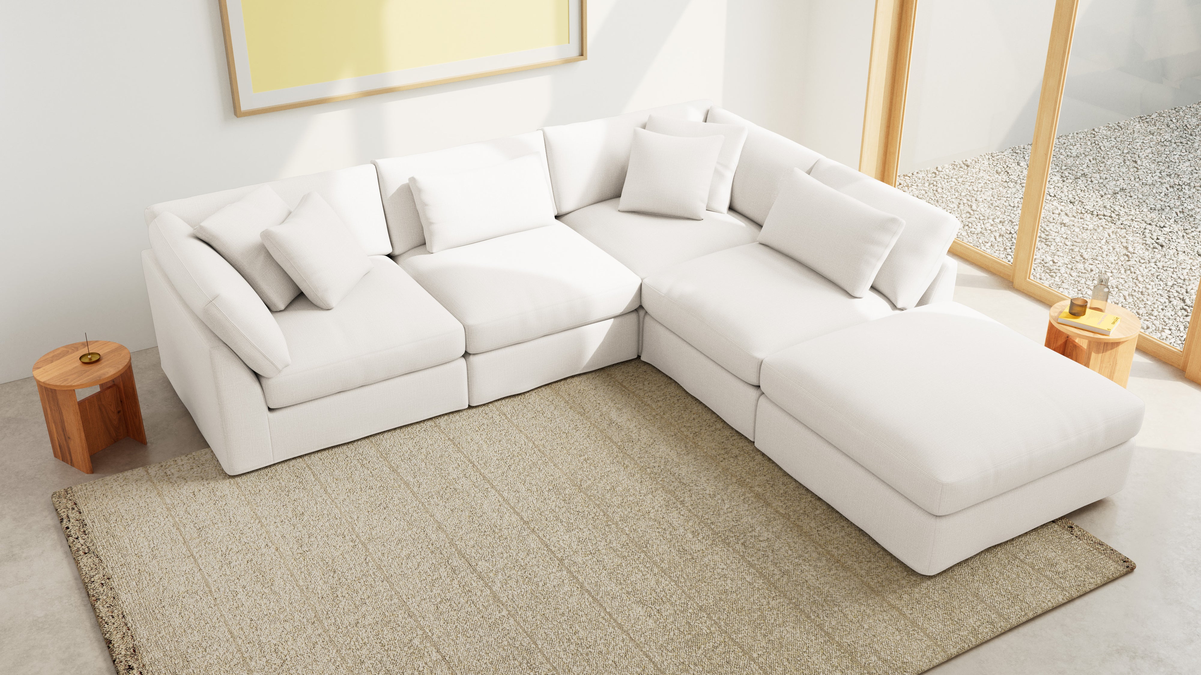 Get Together™ 5-Piece Modular Sectional, Large, Cream Linen