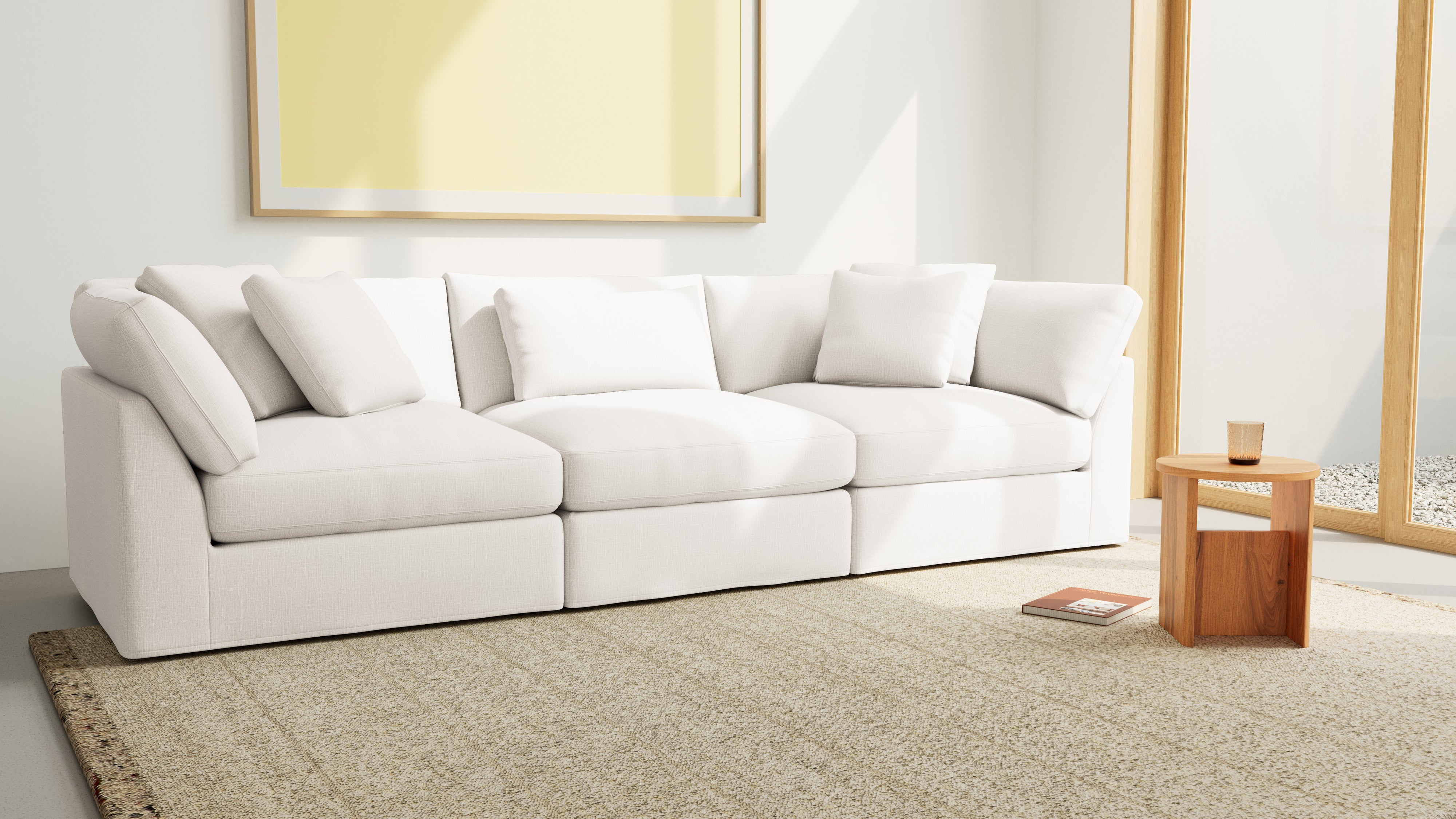 Get Together™ 3-Piece Modular Sofa, Large, Cream Linen