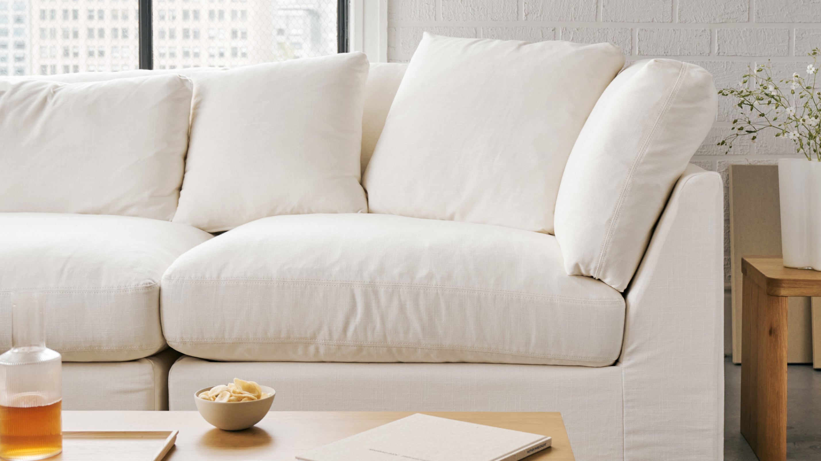 Get Together™ 3-Piece Modular Sectional, Large, Cream Linen