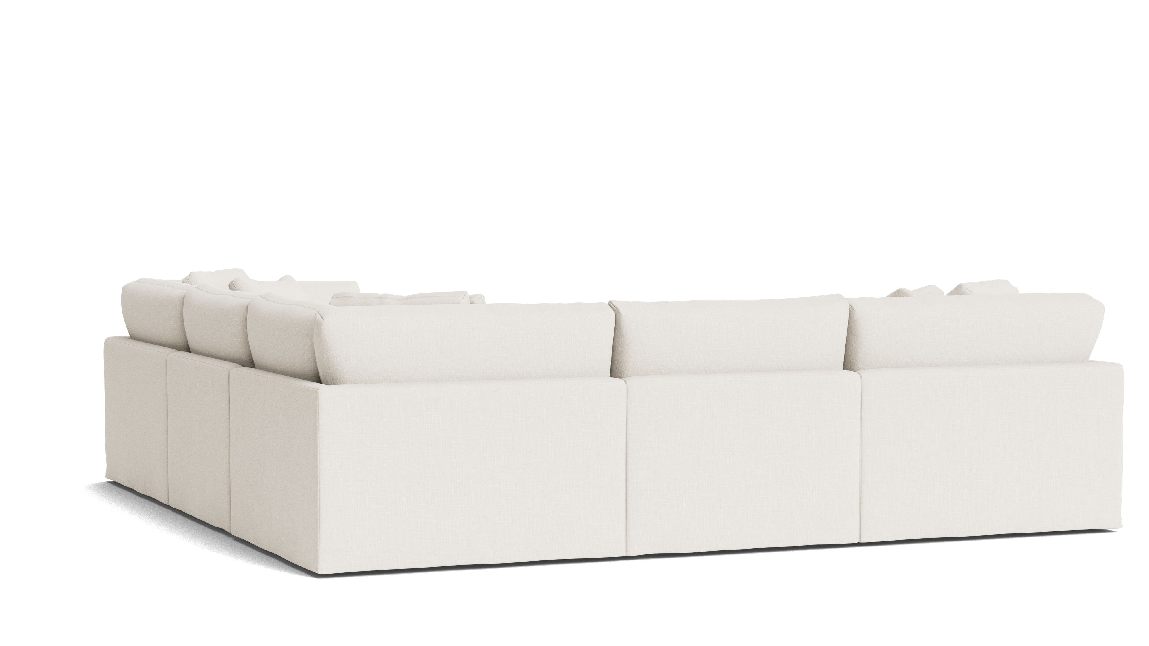 Get Together™ 5-Piece Modular Sectional Closed, Large, Cream Linen