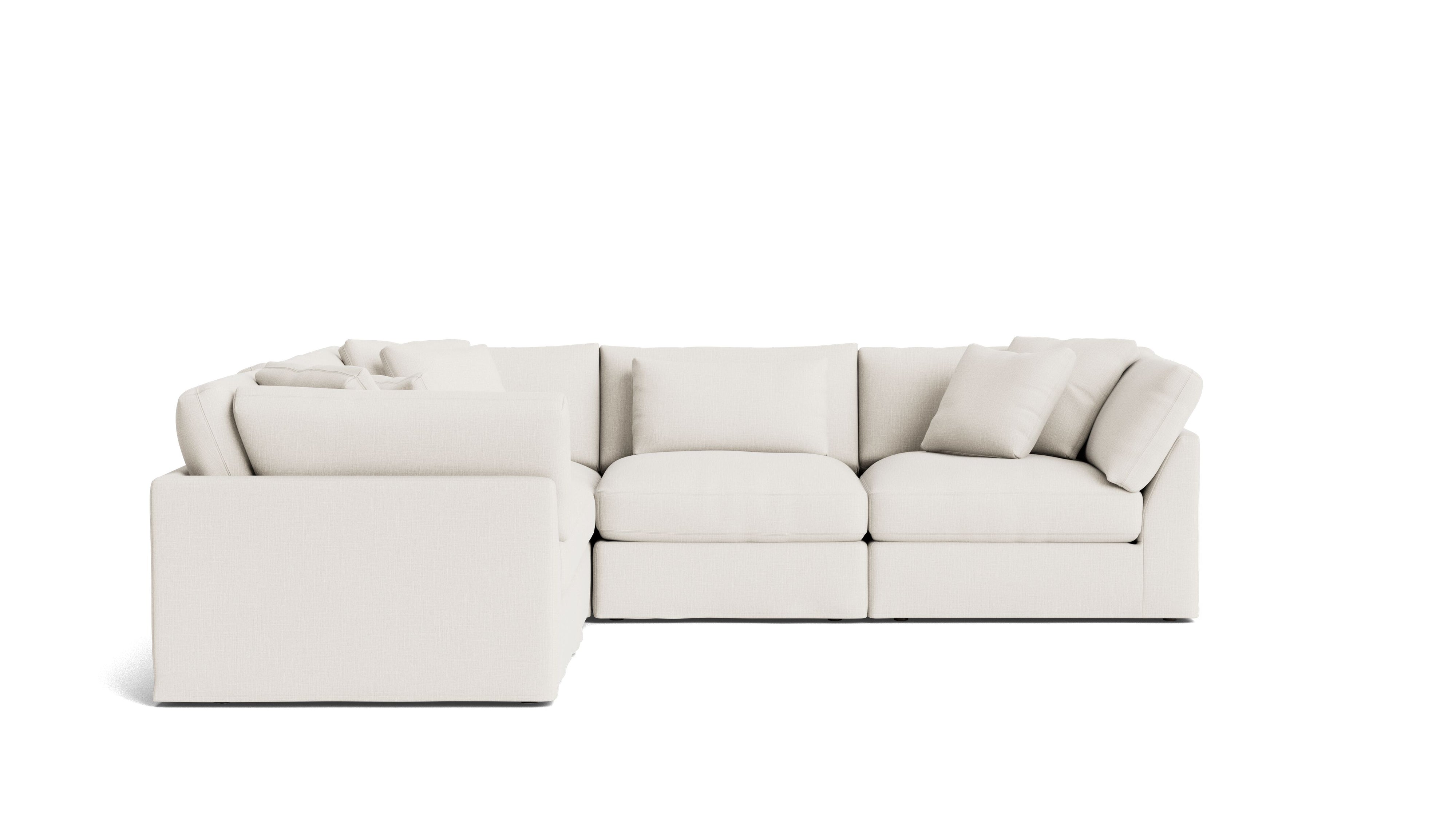 Get Together™ 5-Piece Modular Sectional Closed, Large, Cream Linen