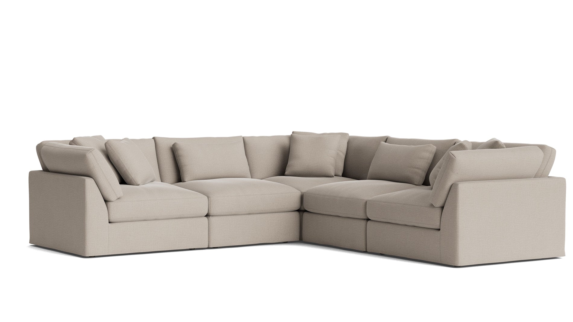 Get Together™ 5-Piece Modular Sectional Closed, Large, Light Pebble_image