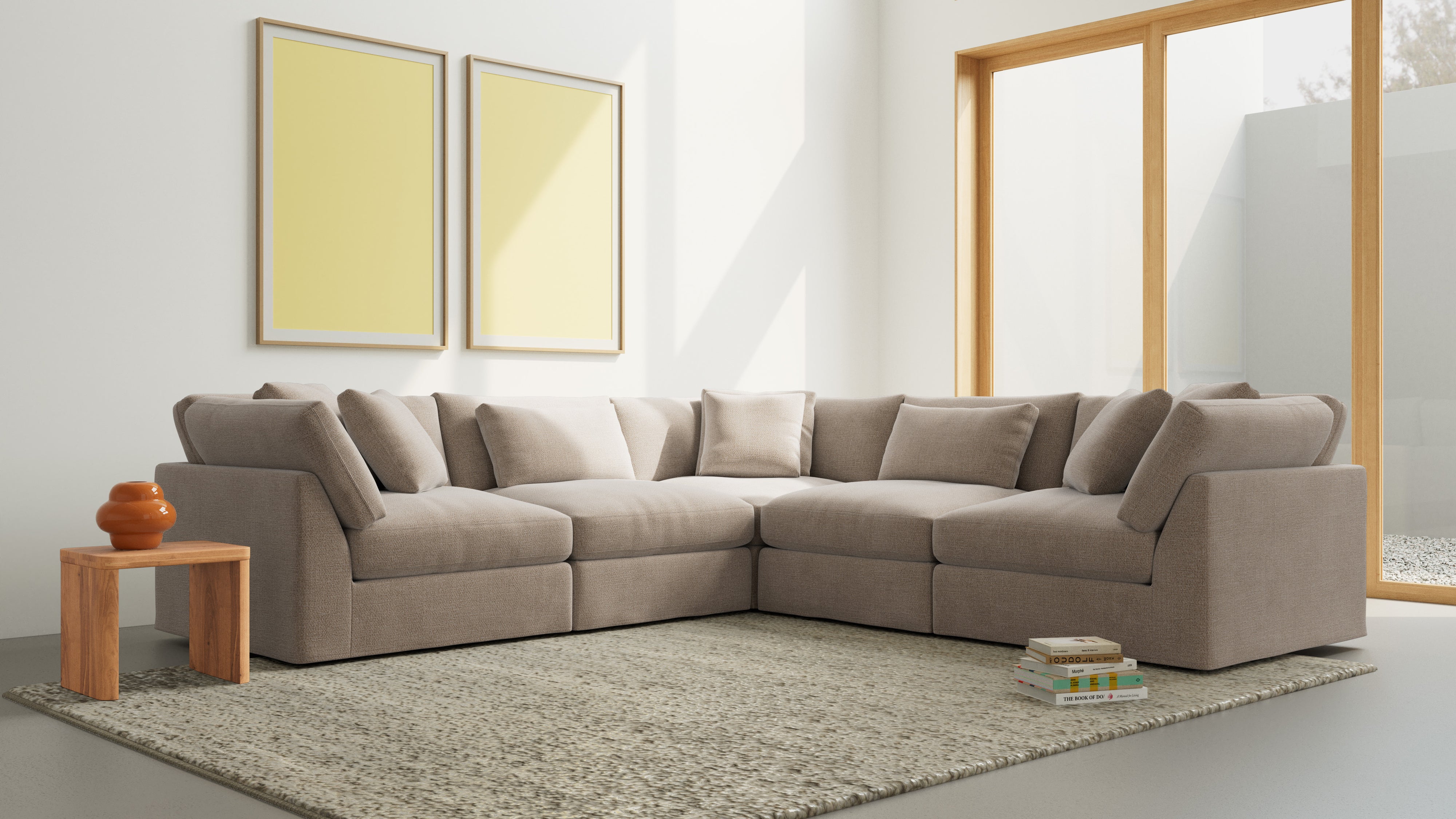 Get Together™ 5 - Piece Modular Sectional Closed, Large, Champagne - Sundays Company CanadaSEC-YJ-033-041