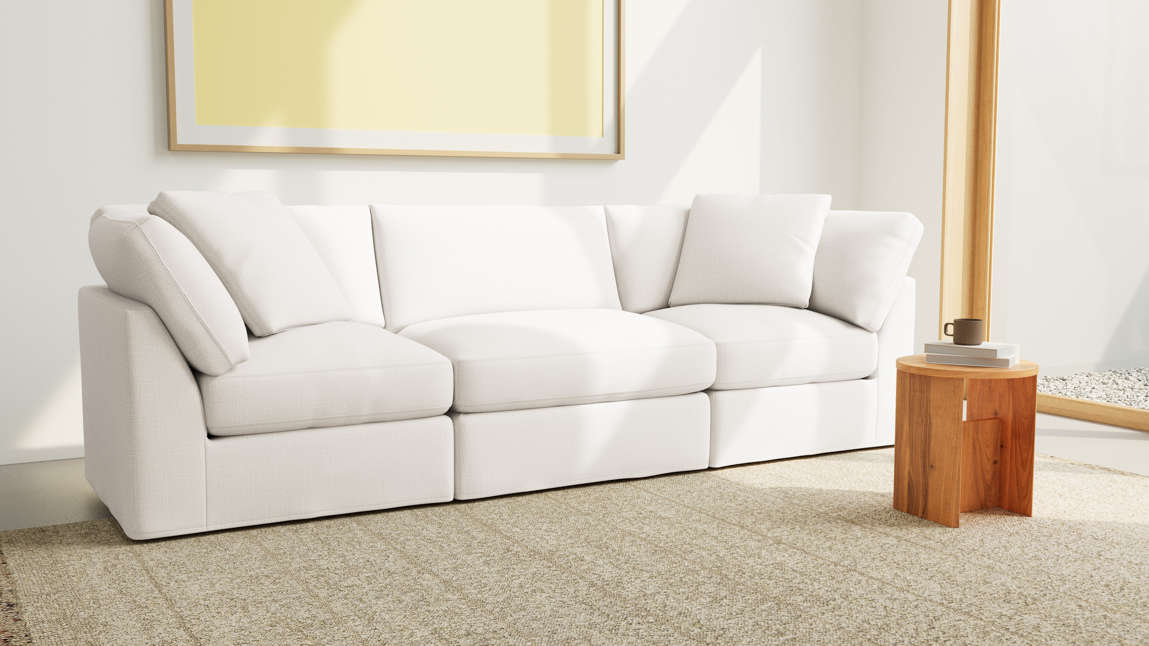 Get Together™ 3-Piece Modular Sofa, Standard, Cream Linen