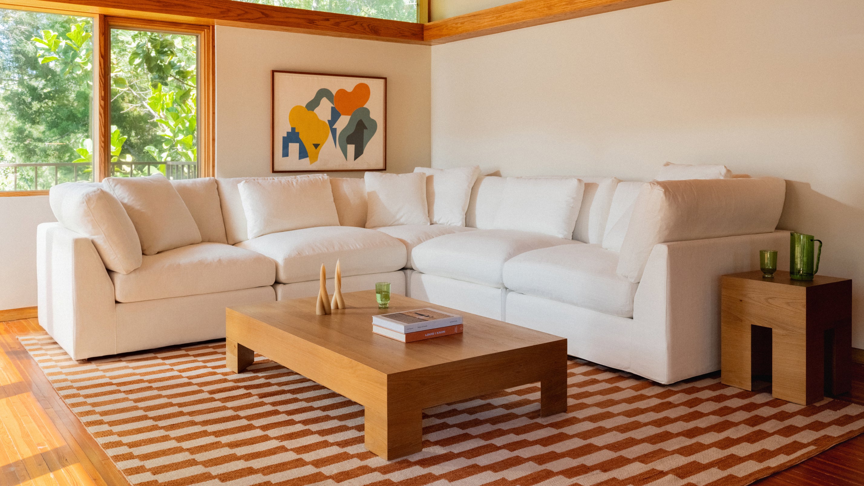 Get Together™ 5-Piece Modular Sectional Closed, Standard, Cream Linen