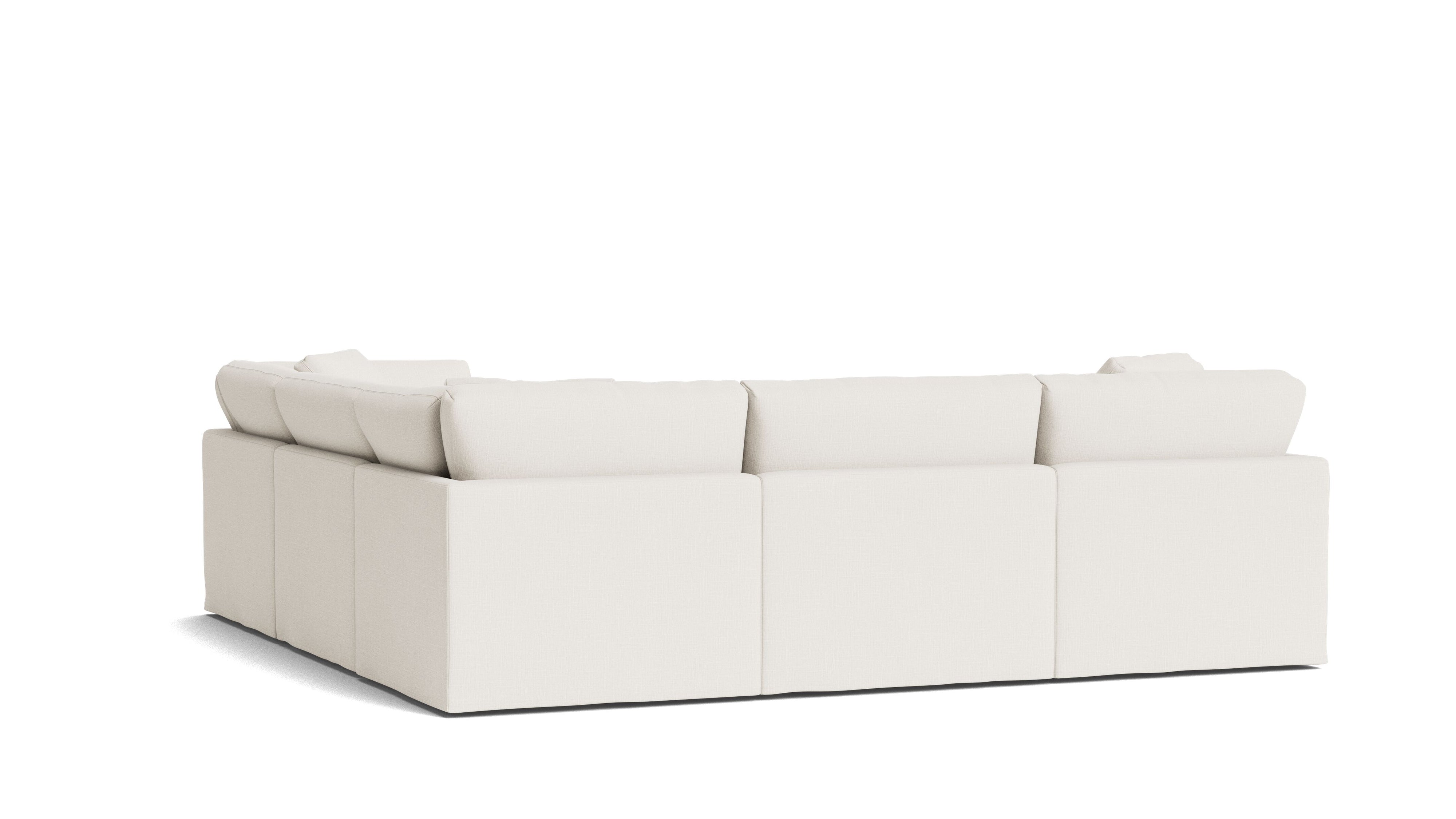 Get Together™ 5-Piece Modular Sectional Closed, Standard, Cream Linen
