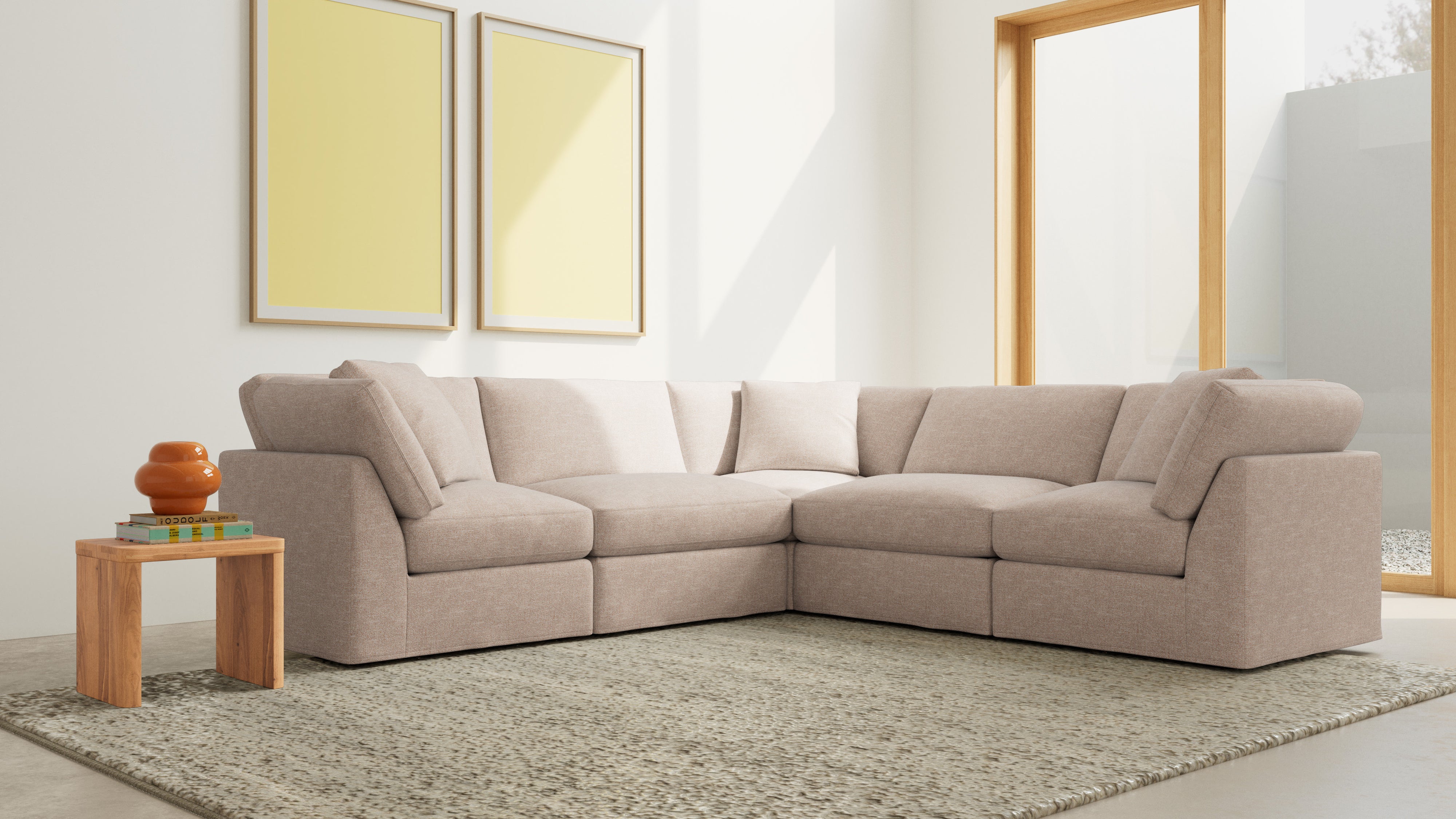 Get Together™ 5-Piece Modular Sectional Closed, Standard, Sunbeam