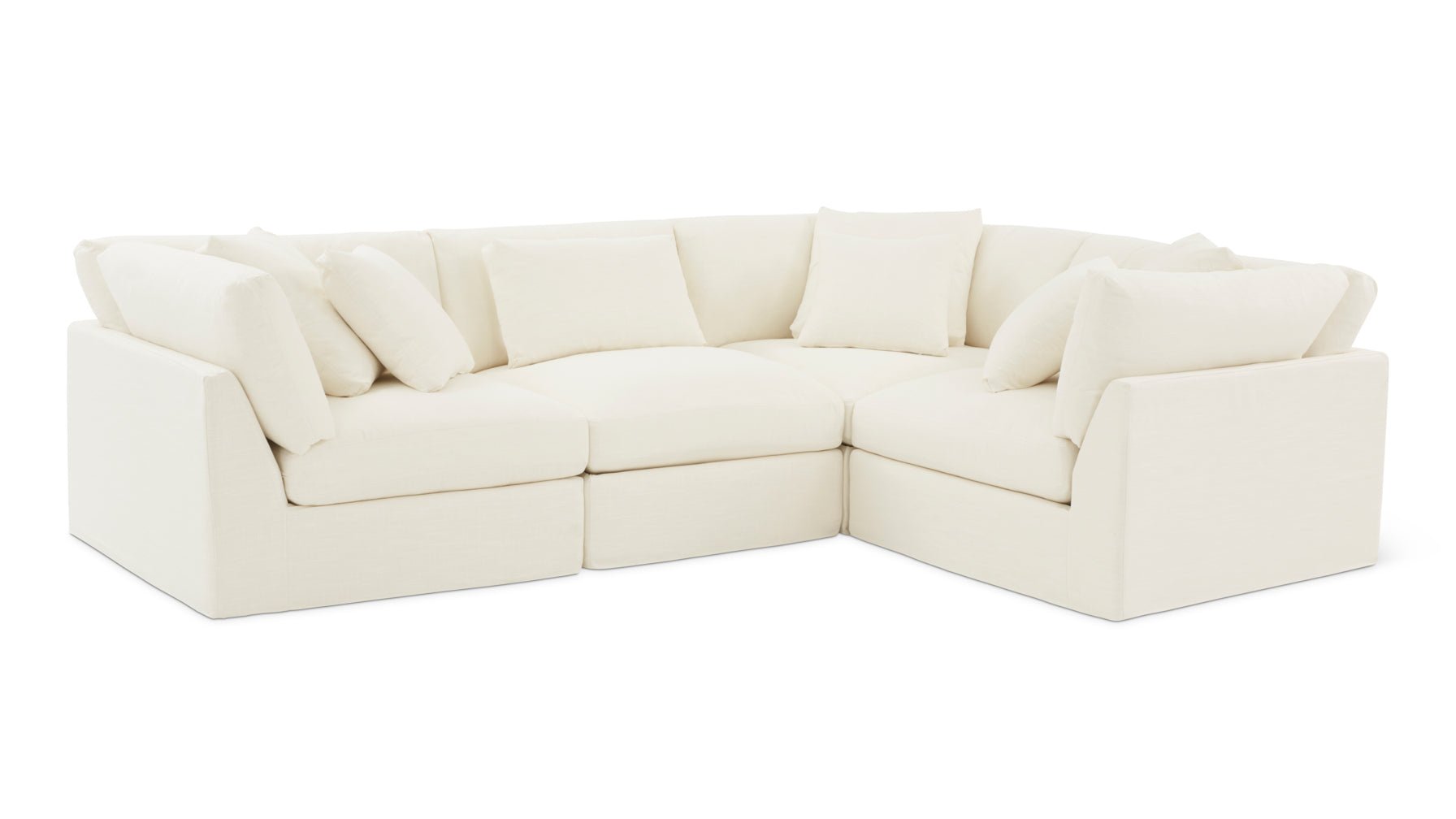Get Together™ 4-Piece Modular Sectional Closed, Large, Cream Linen - Image 10