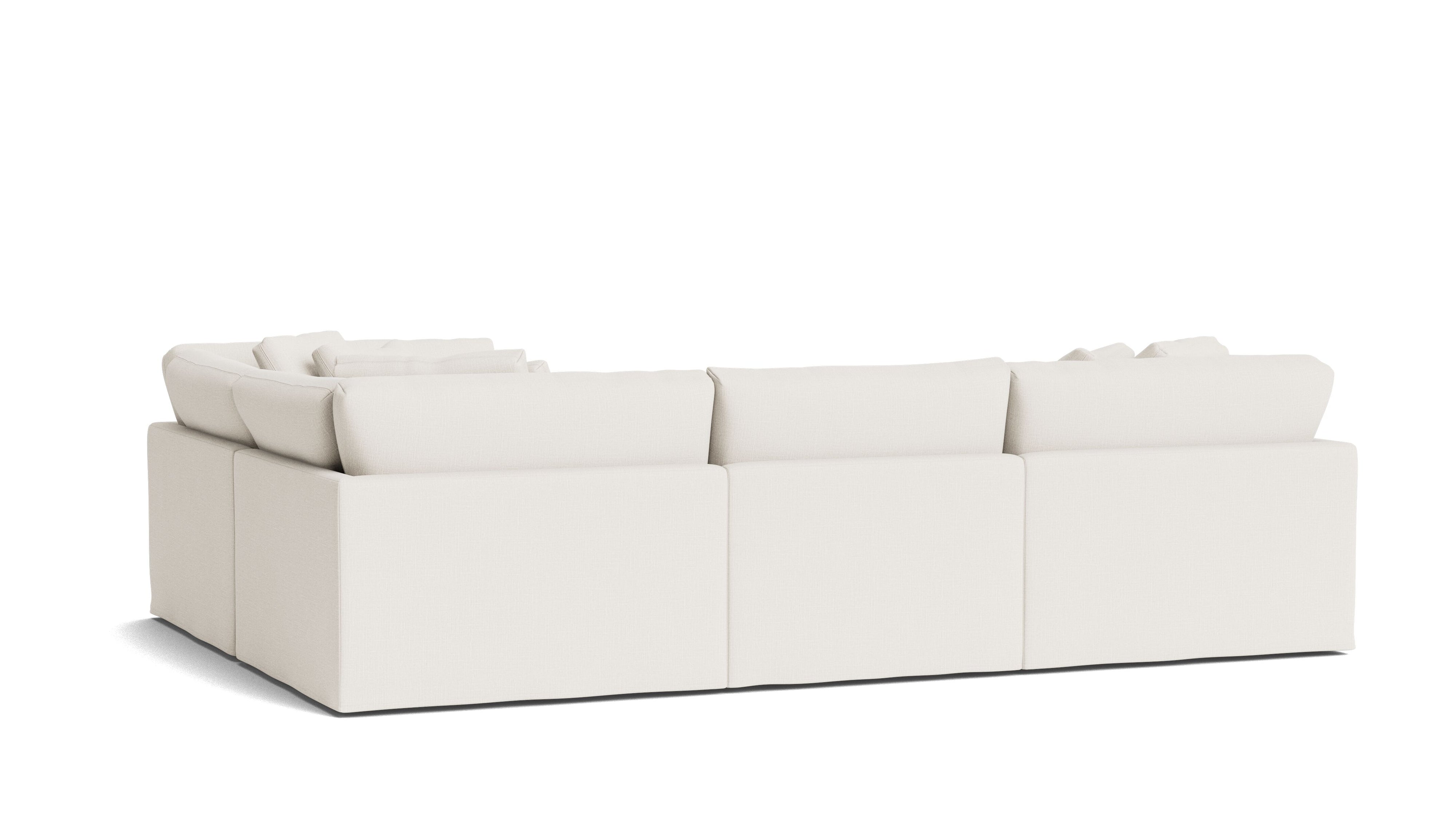 Get Together™ 4-Piece Modular Sectional Closed, Large, Cream Linen