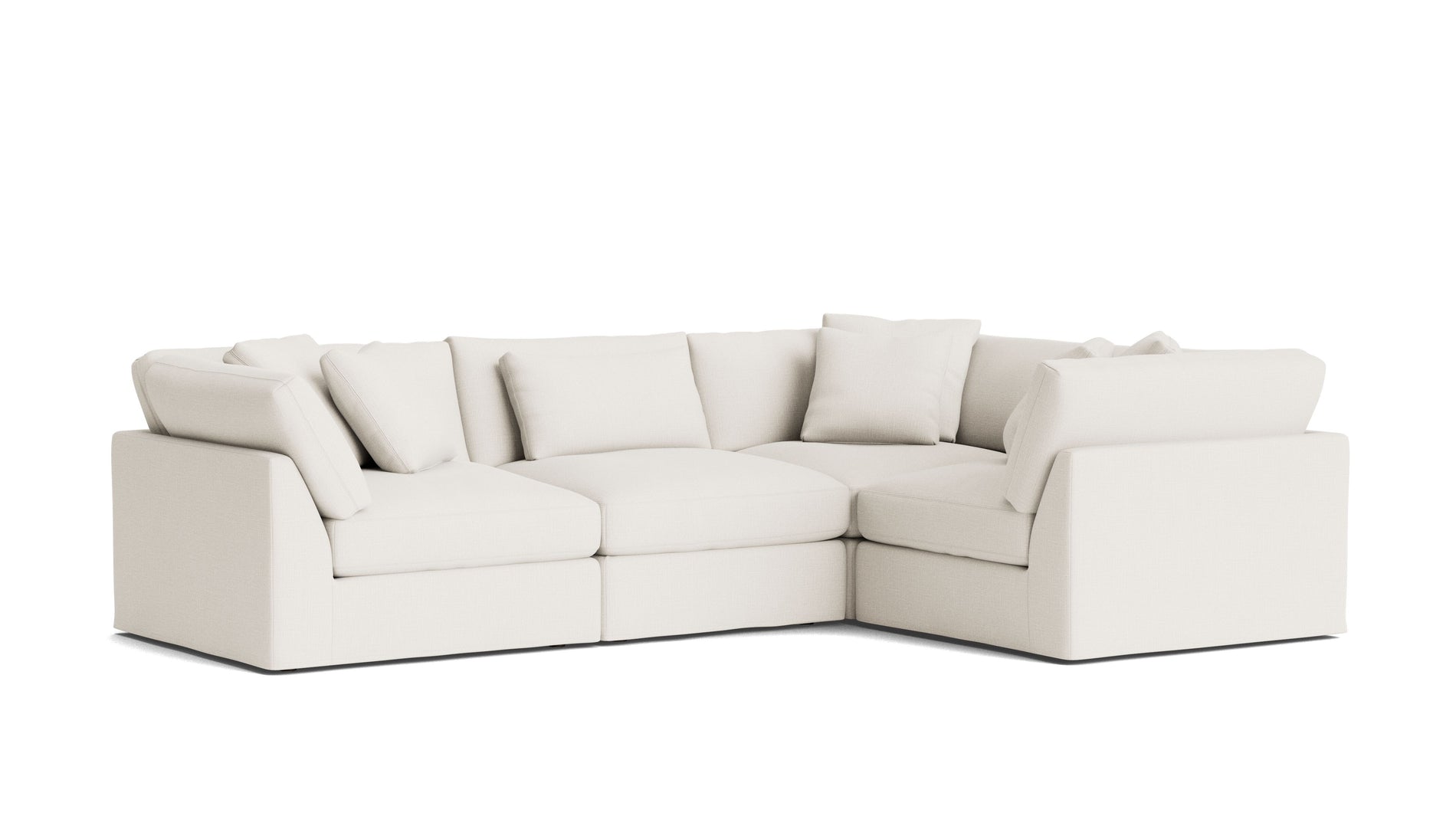 Get Together™ 4-Piece Modular Sectional Closed, Large, Cream Linen_image