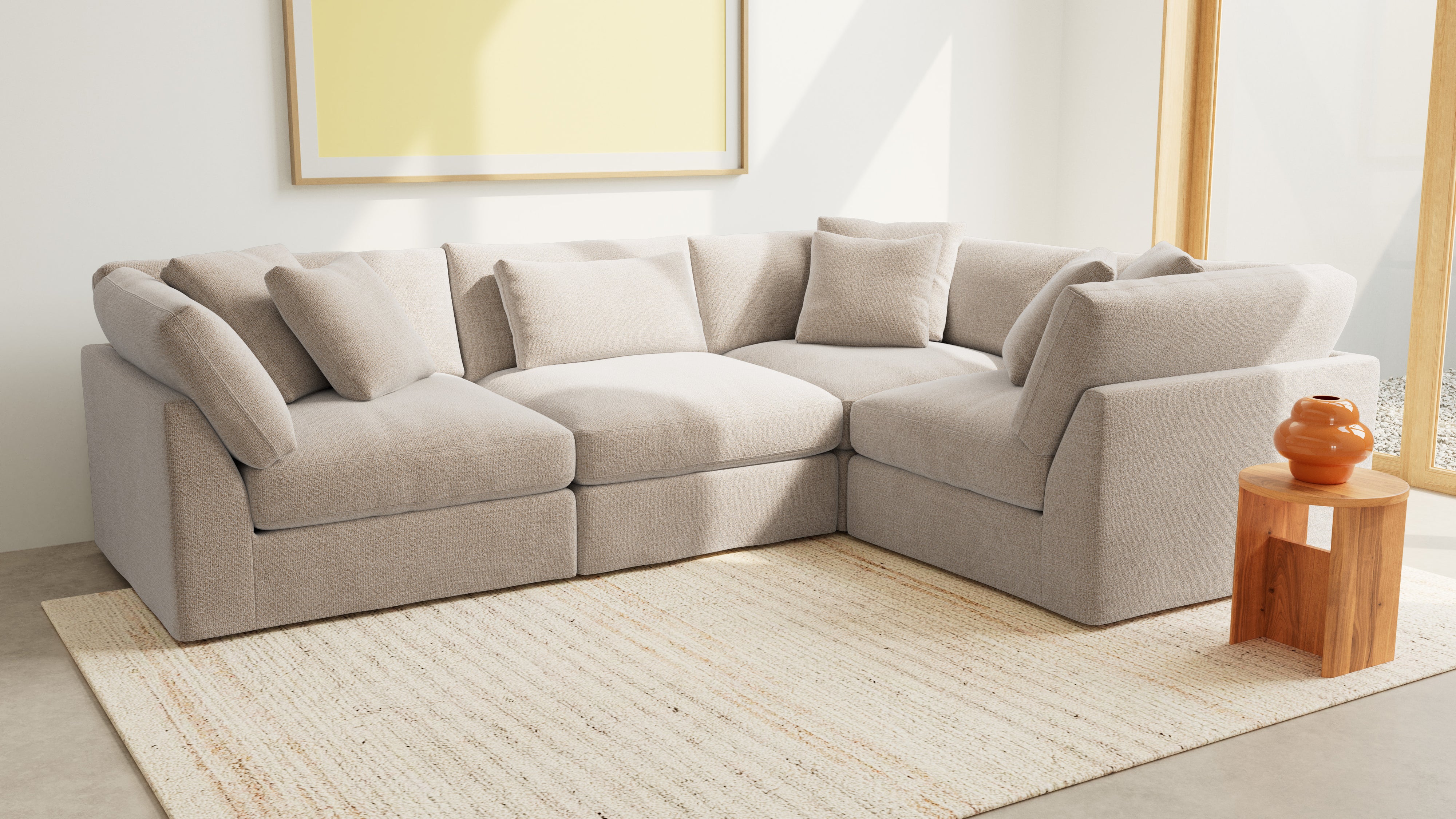 Get Together™ 4-Piece Modular Sectional Closed, Large, Champagne