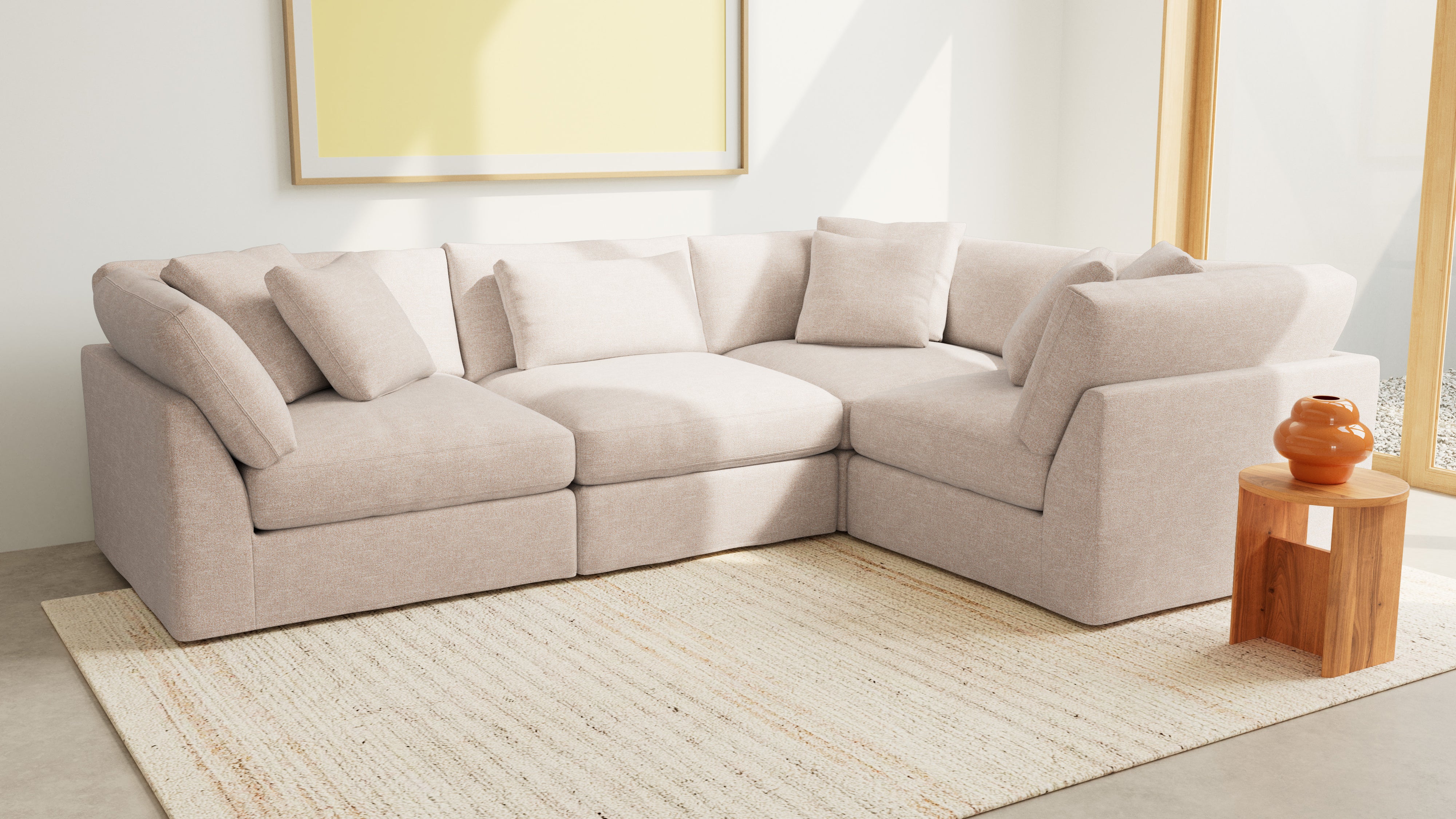 Get Together™ 4-Piece Modular Sectional Closed, Large, Sunbeam