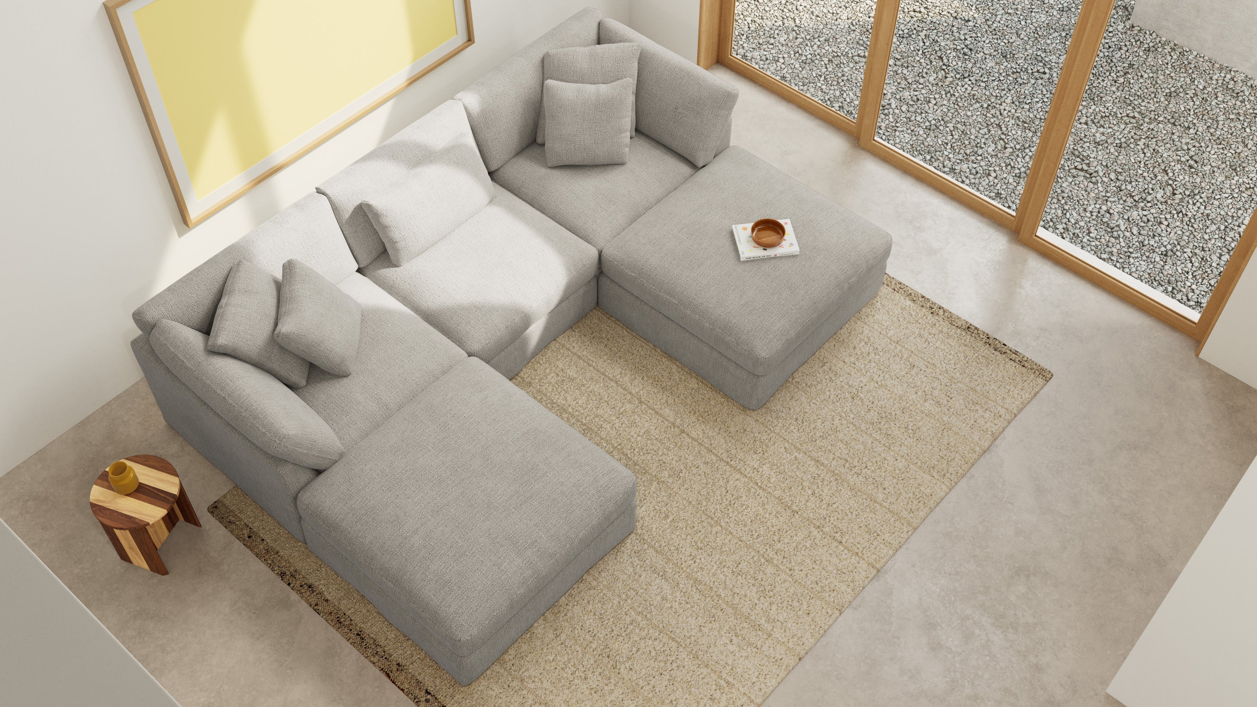 Get Together™ 5 - Piece Modular U - Shaped Sectional, Large, Oatmeal - Sundays Company CanadaSEC-YJ-041-007