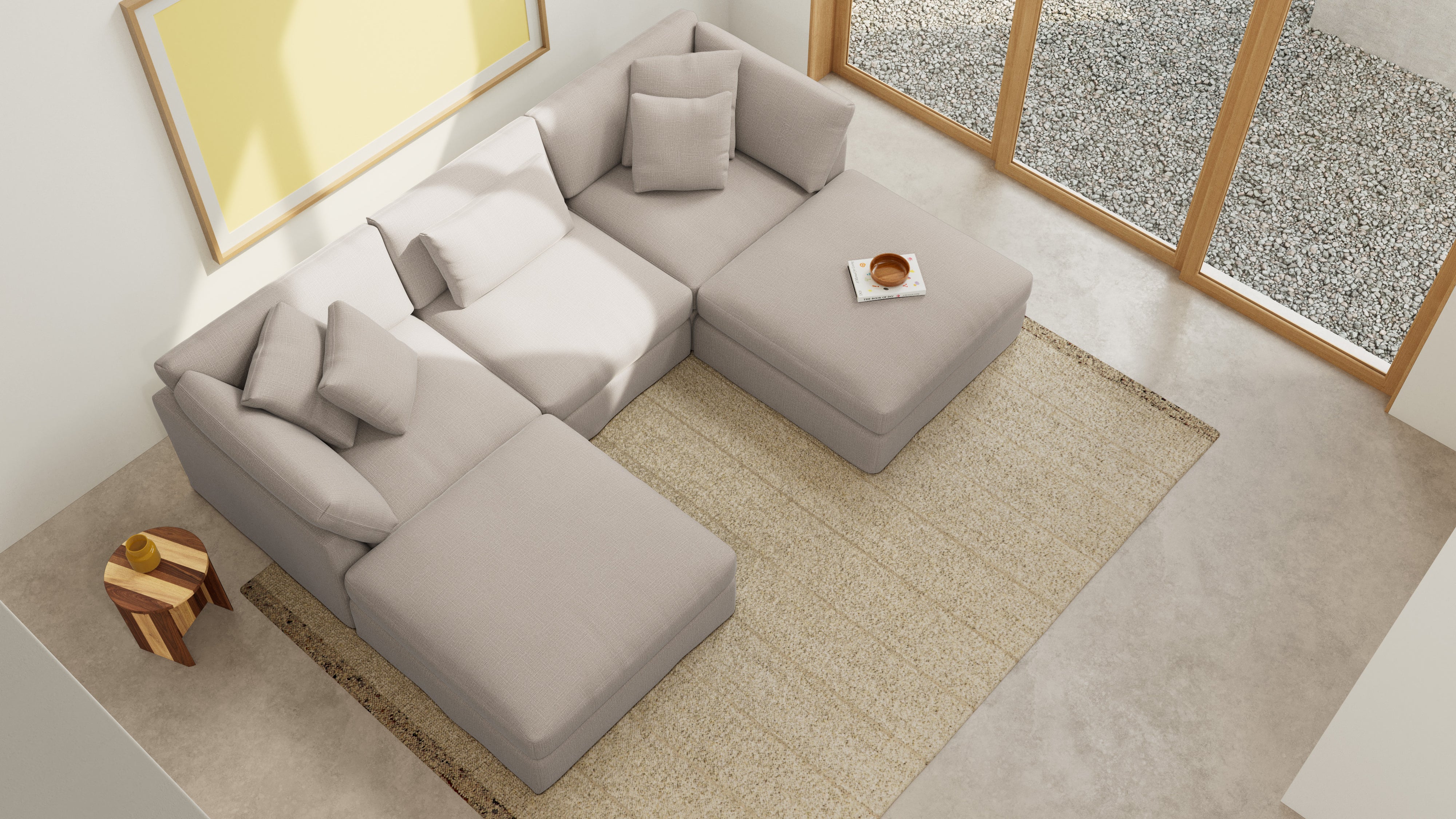 Get Together™ 5 - Piece Modular U - Shaped Sectional, Large, Light Pebble - Sundays Company CanadaSEC-YJ-041-029