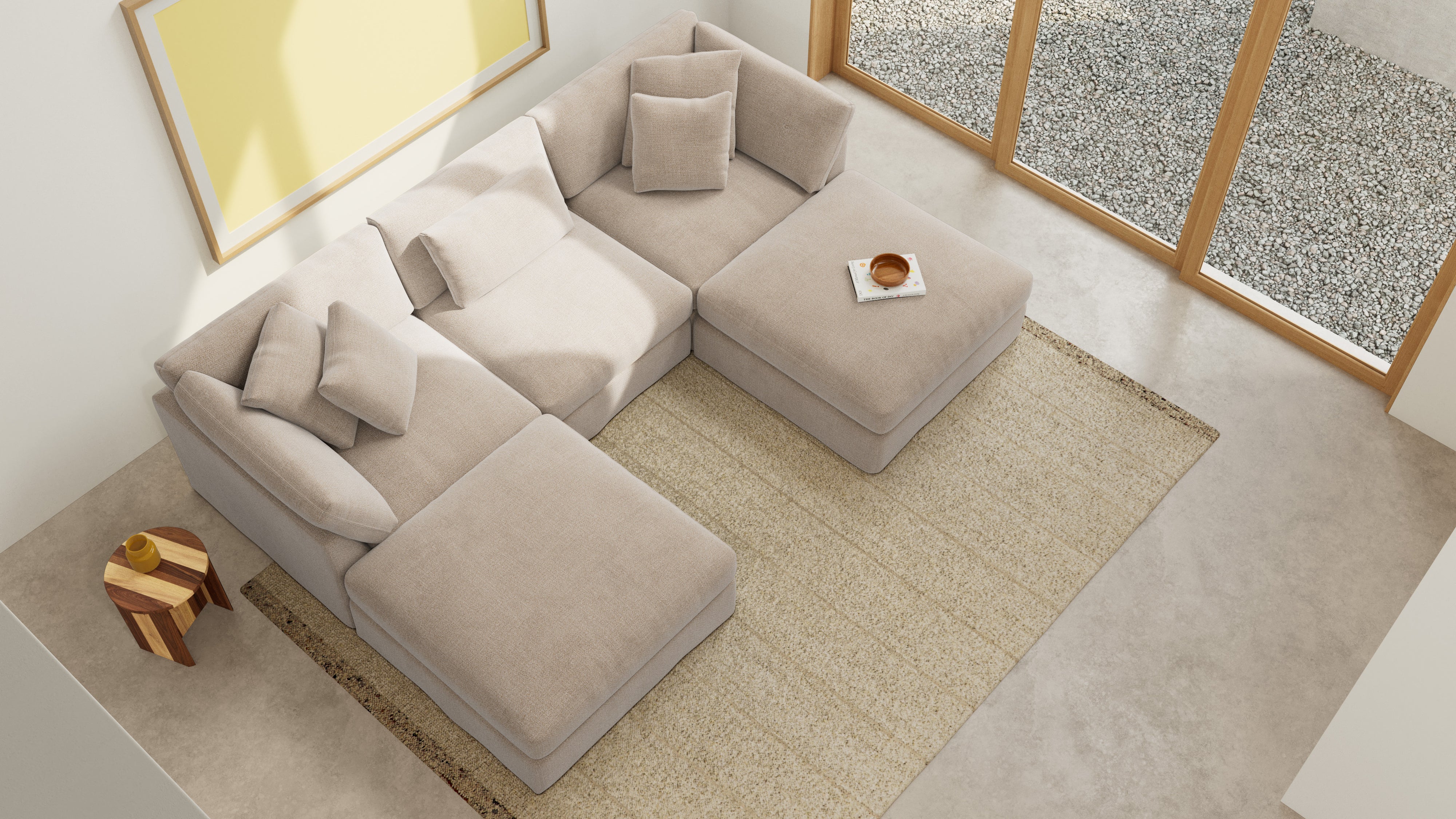 Get Together™ 5 - Piece Modular U - Shaped Sectional, Large, Champagne - Sundays Company CanadaSEC-YJ-041-041