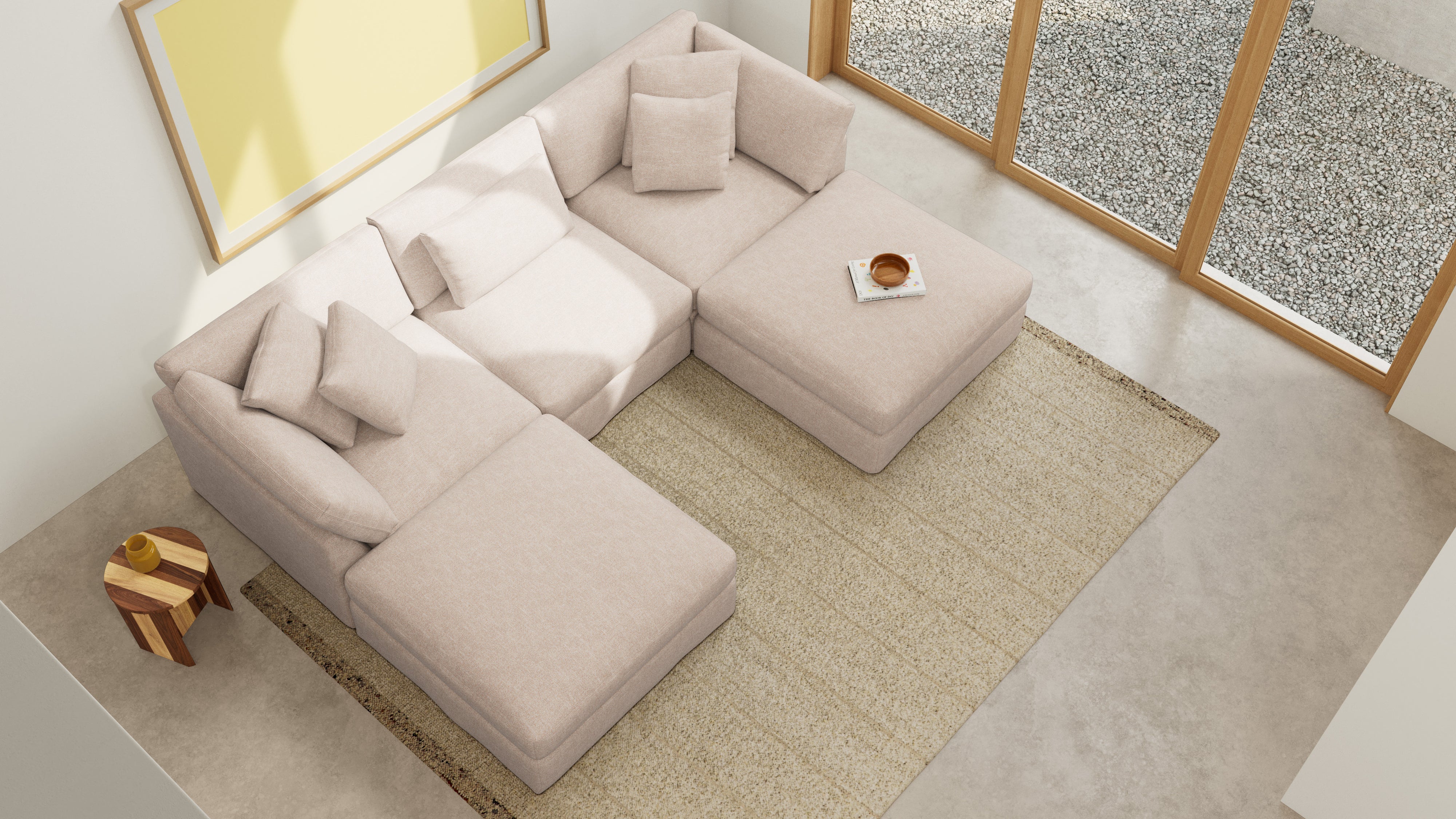 Get Together™ 5 - Piece Modular U - Shaped Sectional, Large, Sunbeam - Sundays Company CanadaSEC-YJ-041-141
