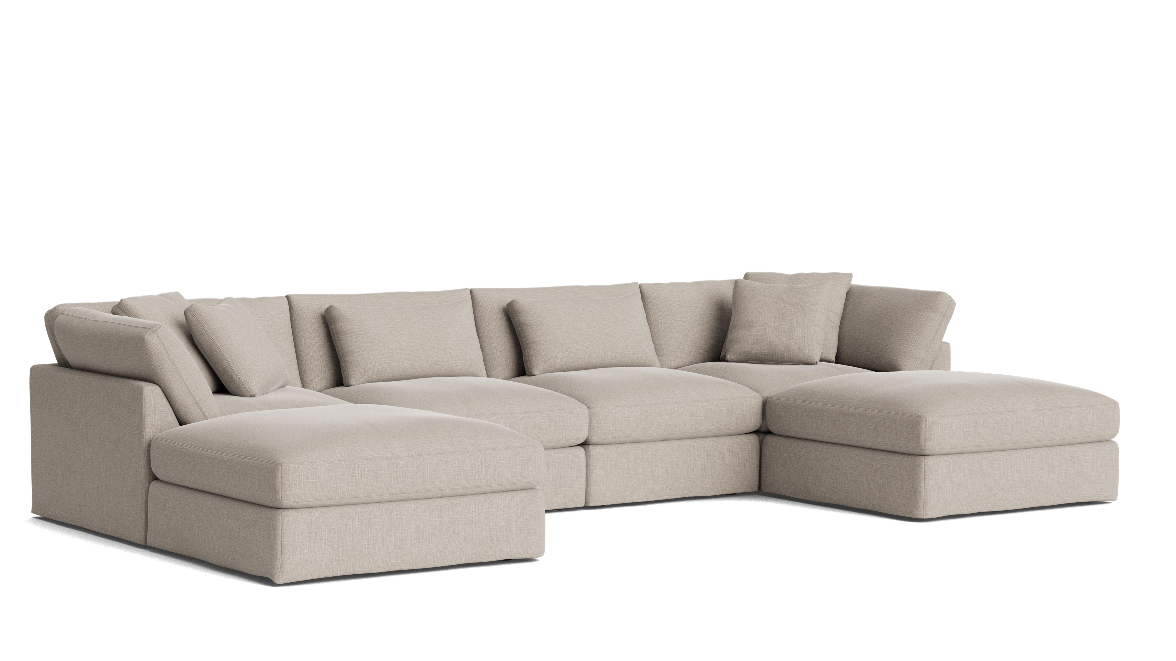 Get Together™ 6-Piece Modular U-Shaped Sectional, Large, Light Pebble