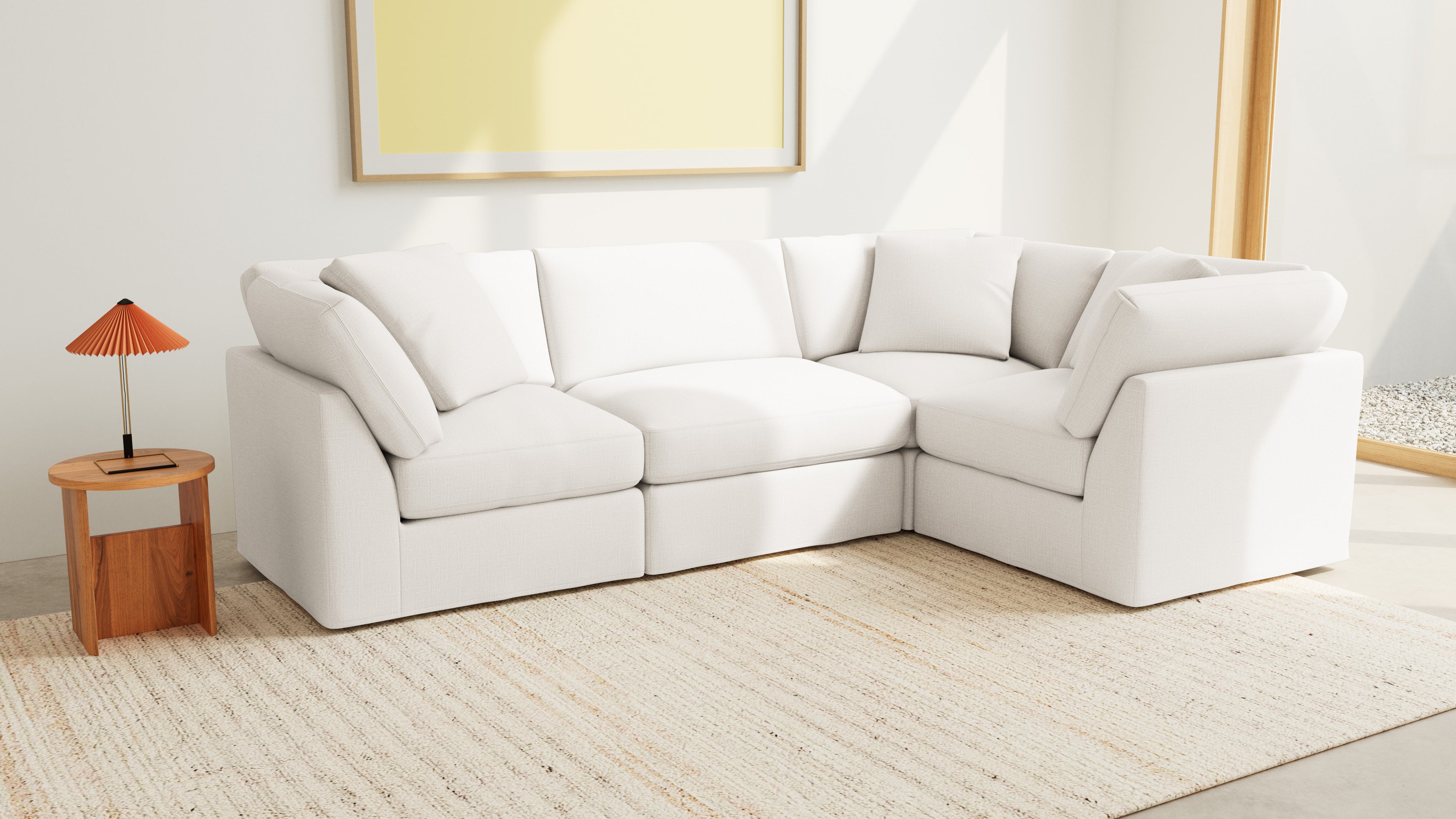 Get Together™ 4-Piece Modular Sectional Closed, Standard, Cream Linen