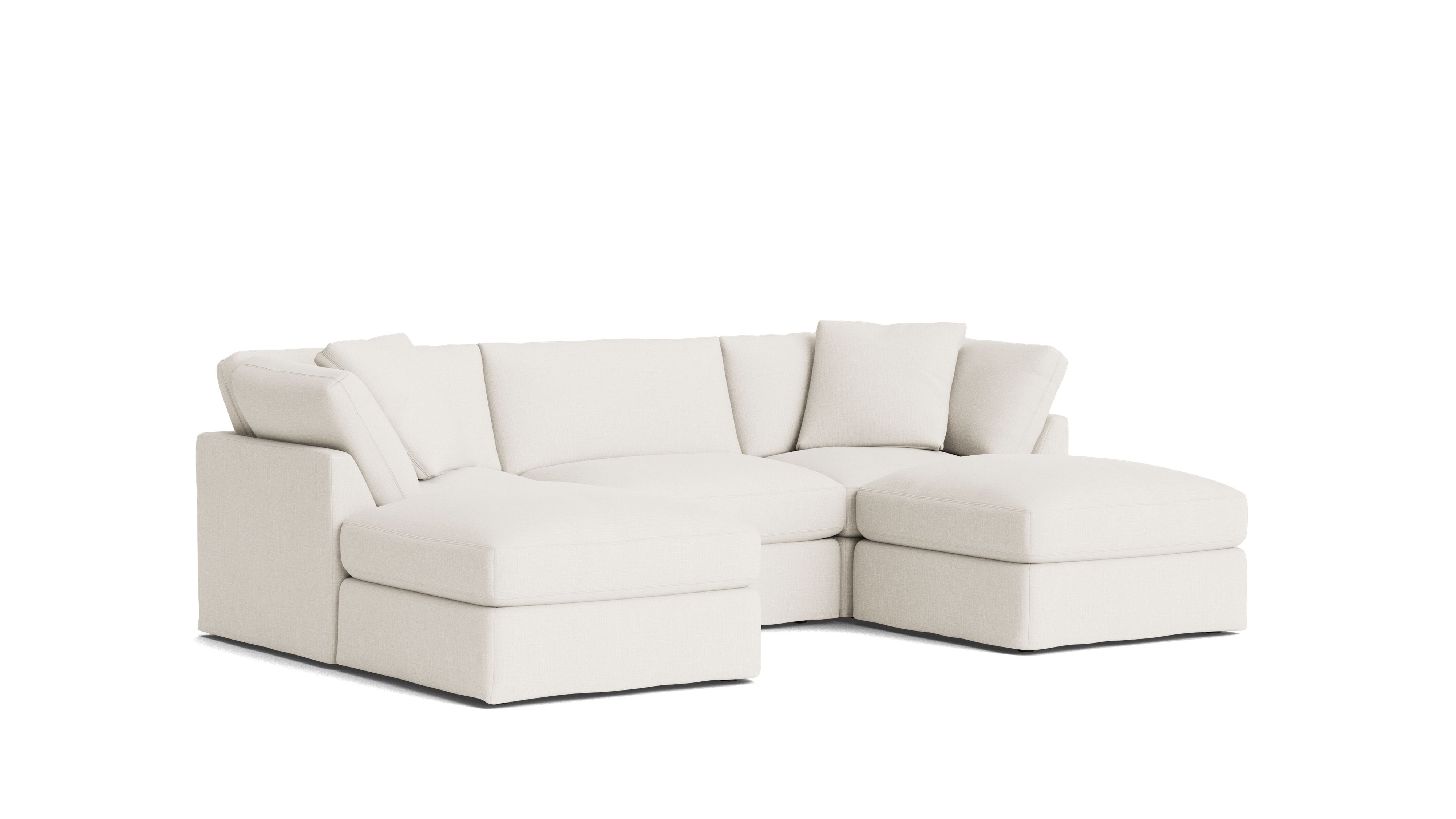 Get Together™ 5-Piece Modular U-Shaped Sectional, Standard, Cream Linen