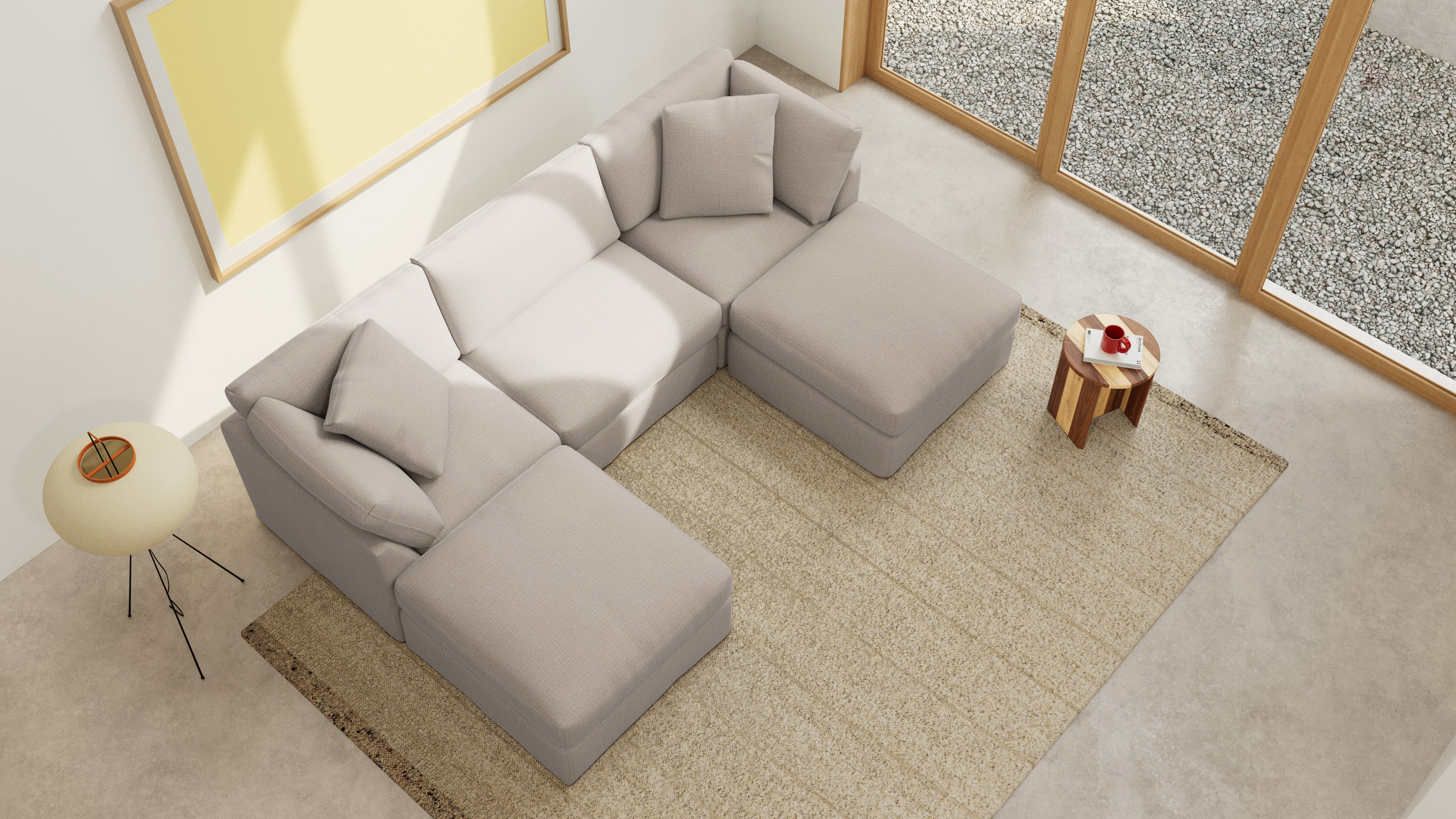 Get Together™ 5-Piece Modular U-Shaped Sectional, Standard, Light Pebble