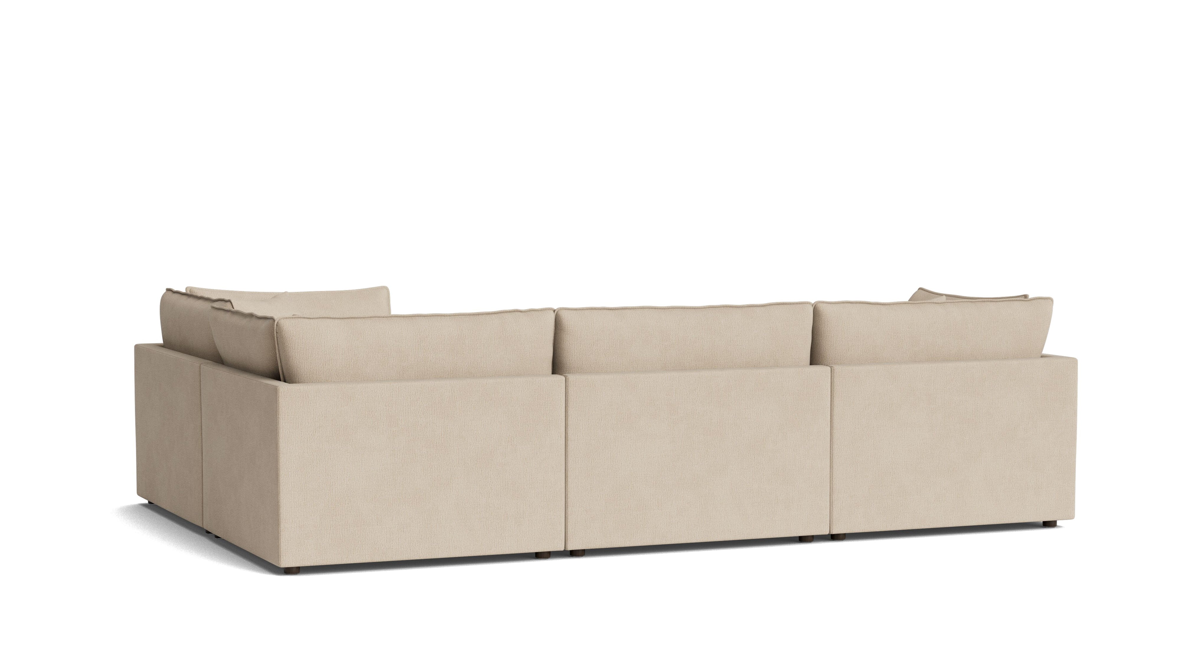 Chill Time 4-Piece Modular Sectional Closed, Biscuit