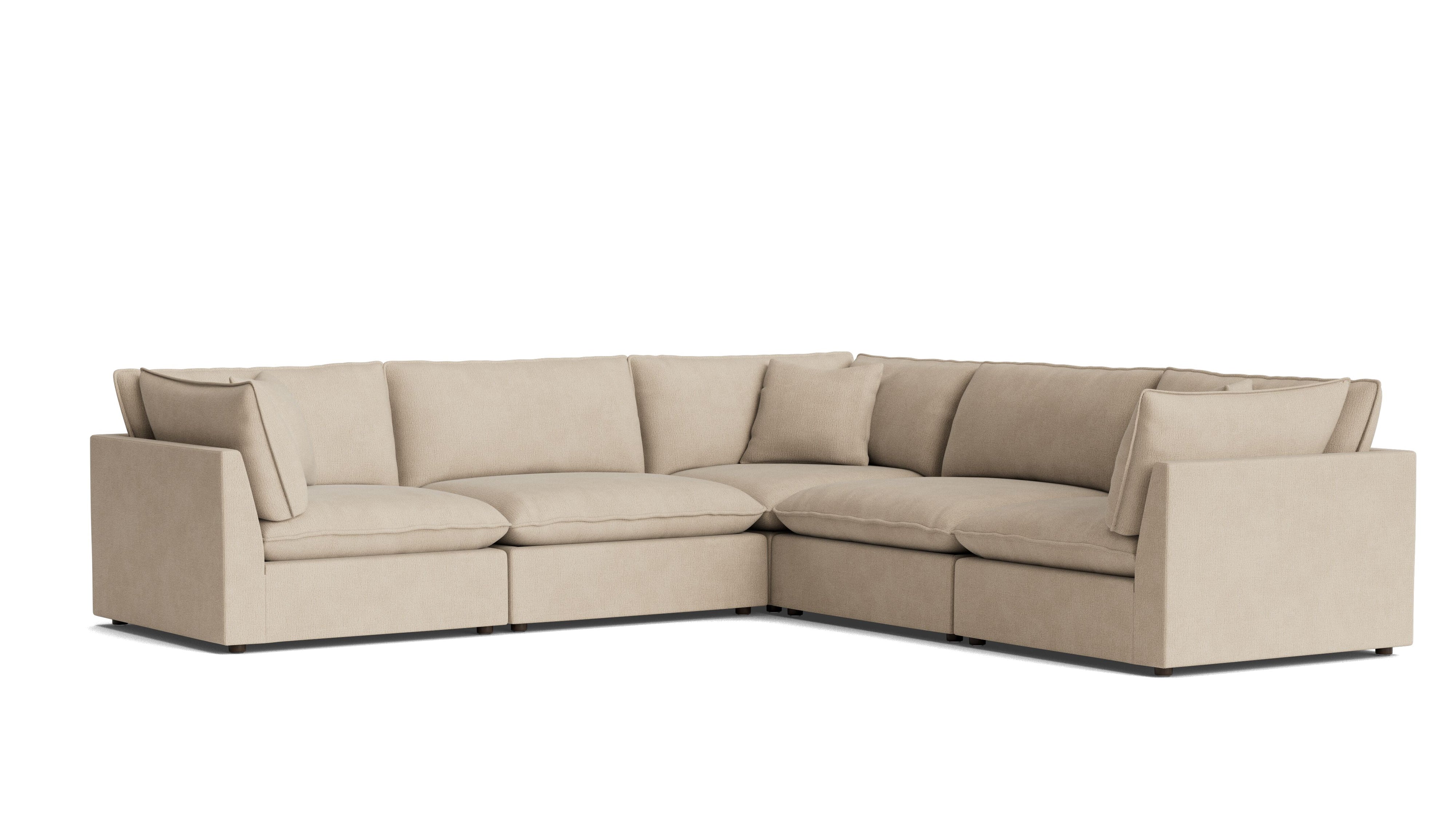 Chill Time 5-Piece Modular Sectional Closed, Biscuit