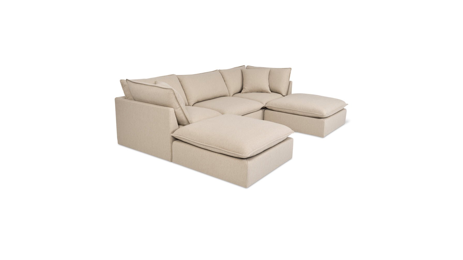 Chill Time 5-Piece Modular U-Shaped Sectional, Biscuit_image