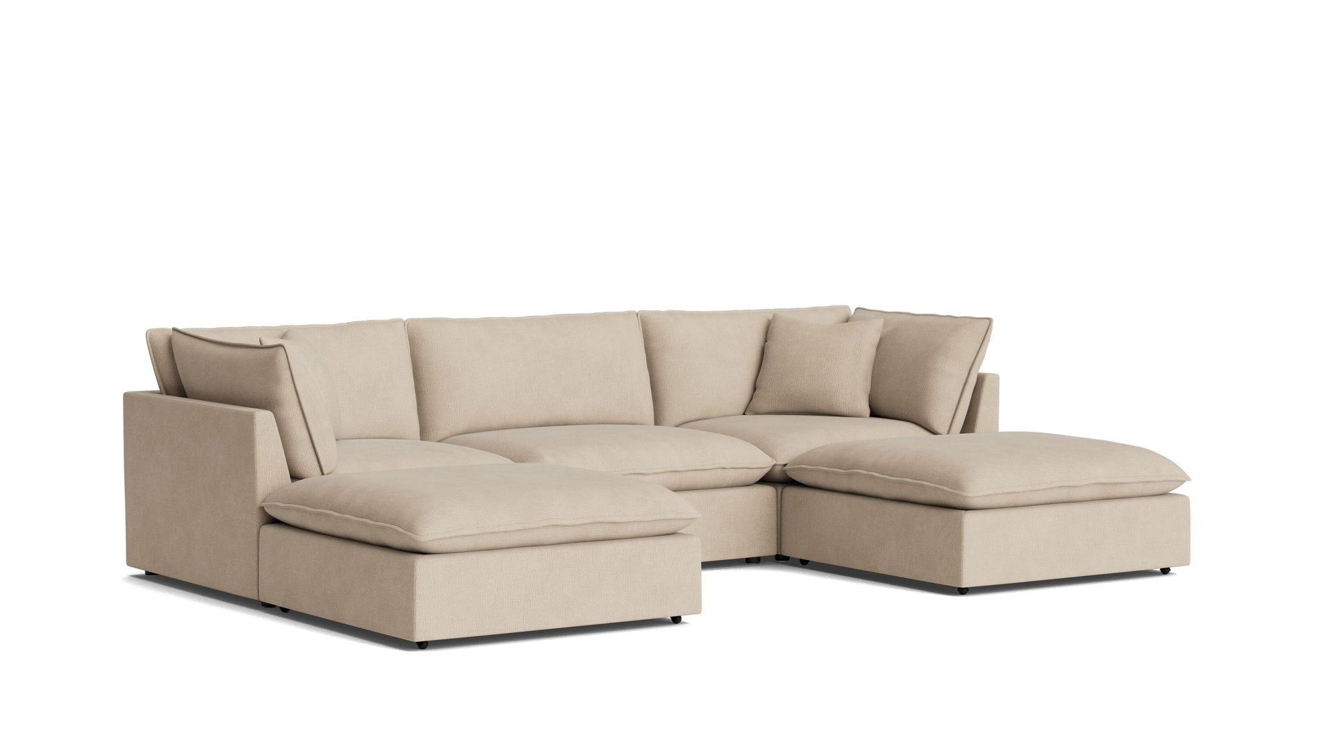 Chill Time 5-Piece Modular U-Shaped Sectional, Biscuit_image
