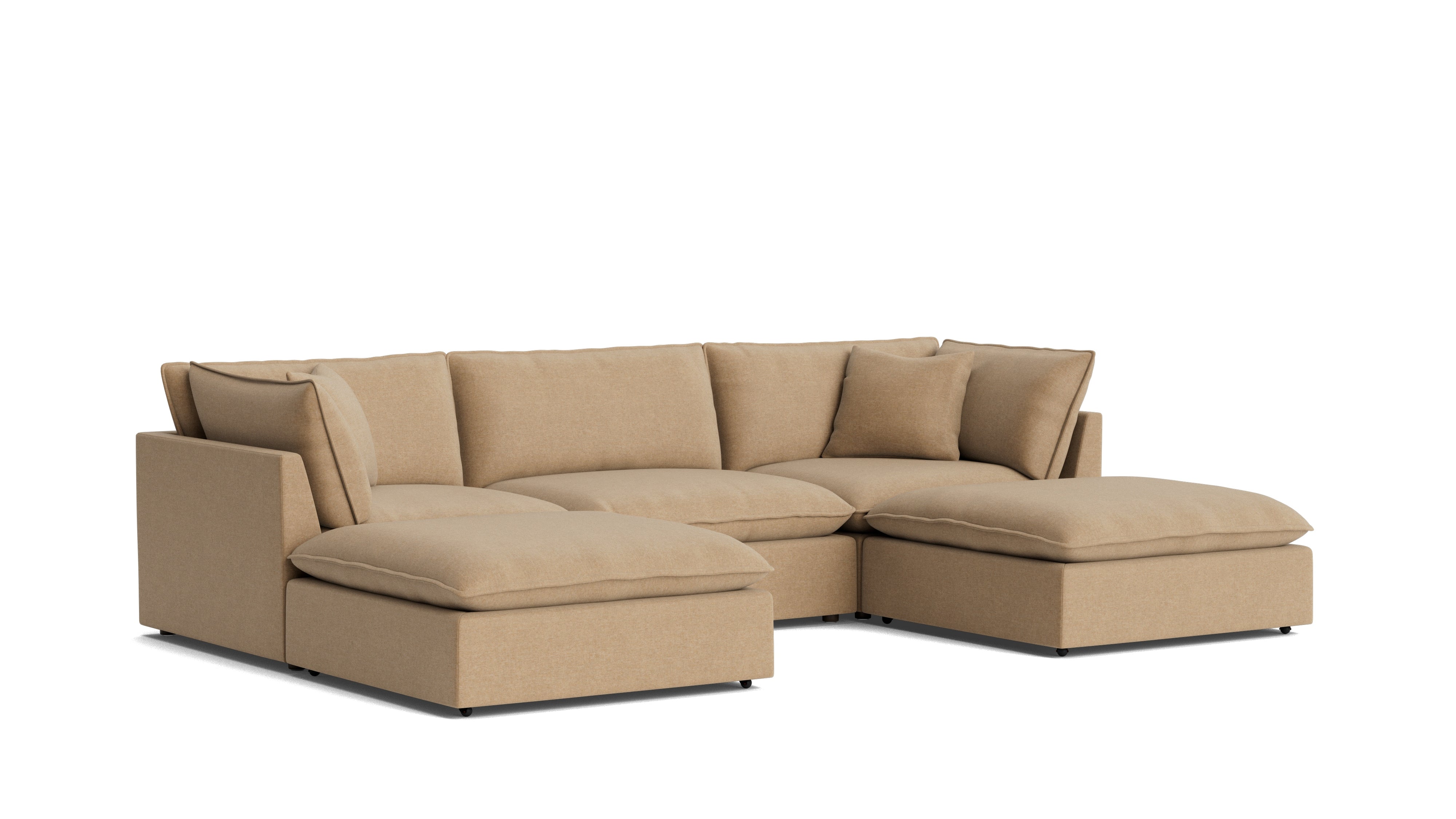 Chill Time 5 - Piece Modular U - Shaped Sectional, Hazelnut - Sundays Company CanadaSEC-YJ-053-145