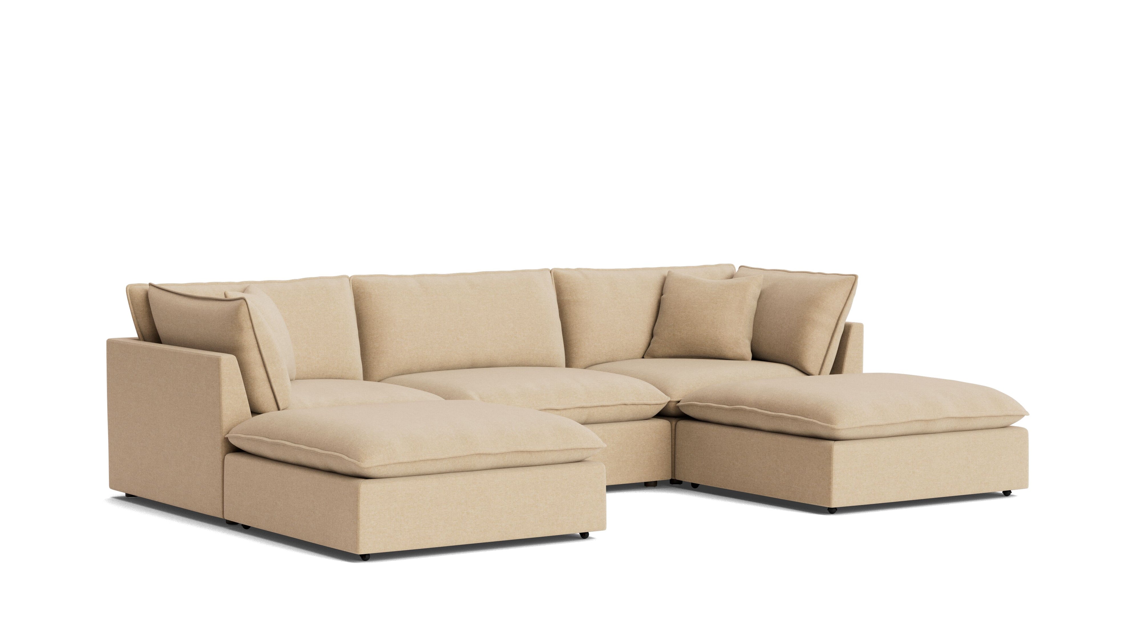 Chill Time 5-Piece Modular U-Shaped Sectional, Hazelnut