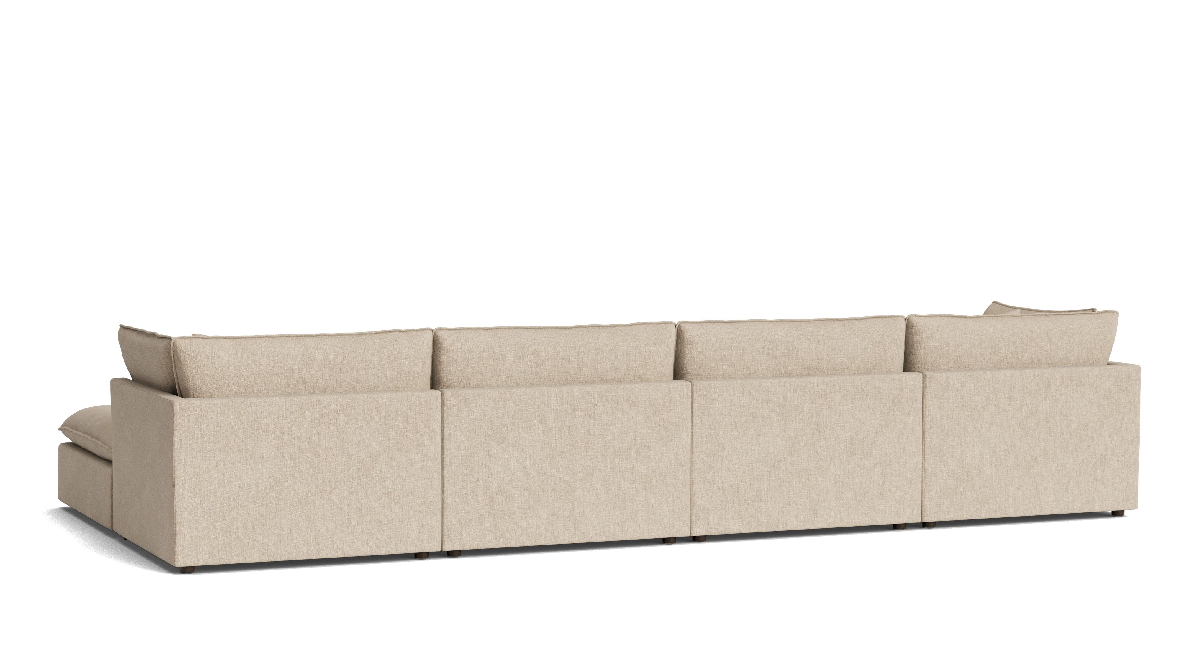 Chill Time 6-Piece Modular U-Shaped Sectional, Biscuit