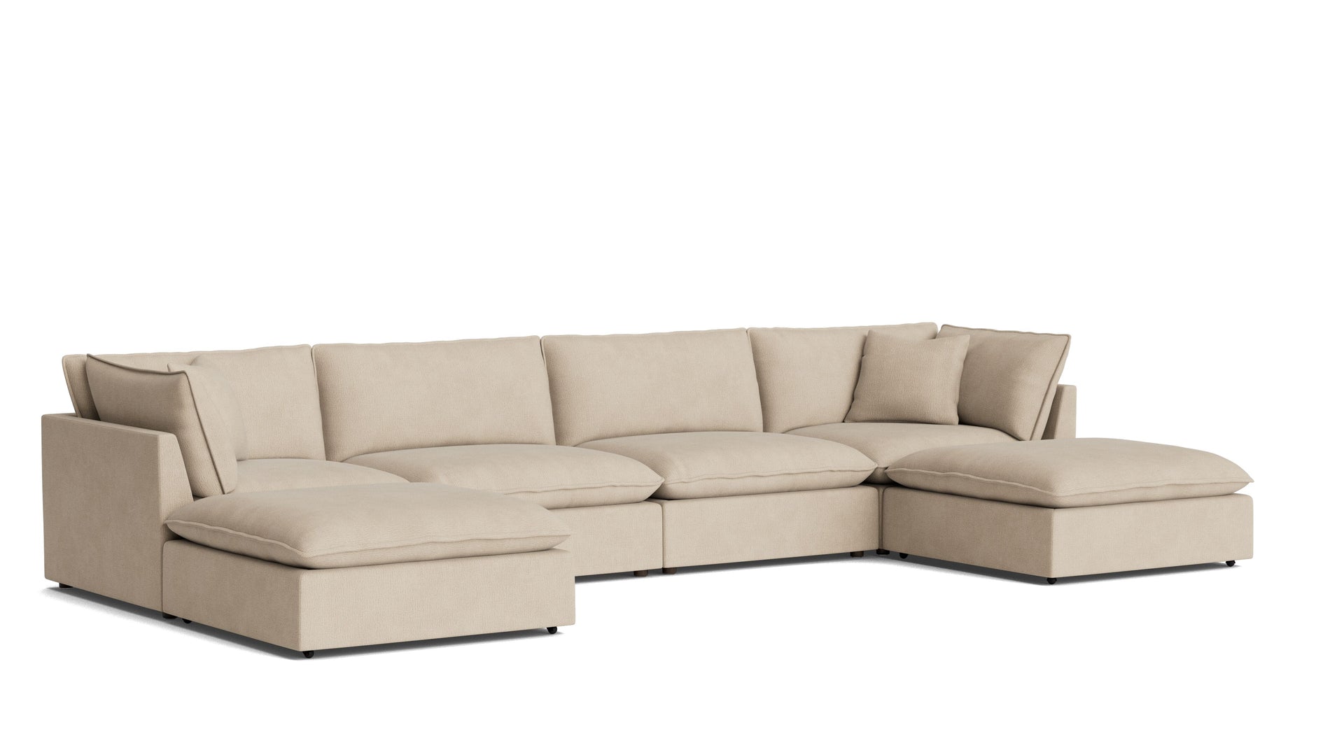 Chill Time 6-Piece Modular U-Shaped Sectional, Biscuit_image