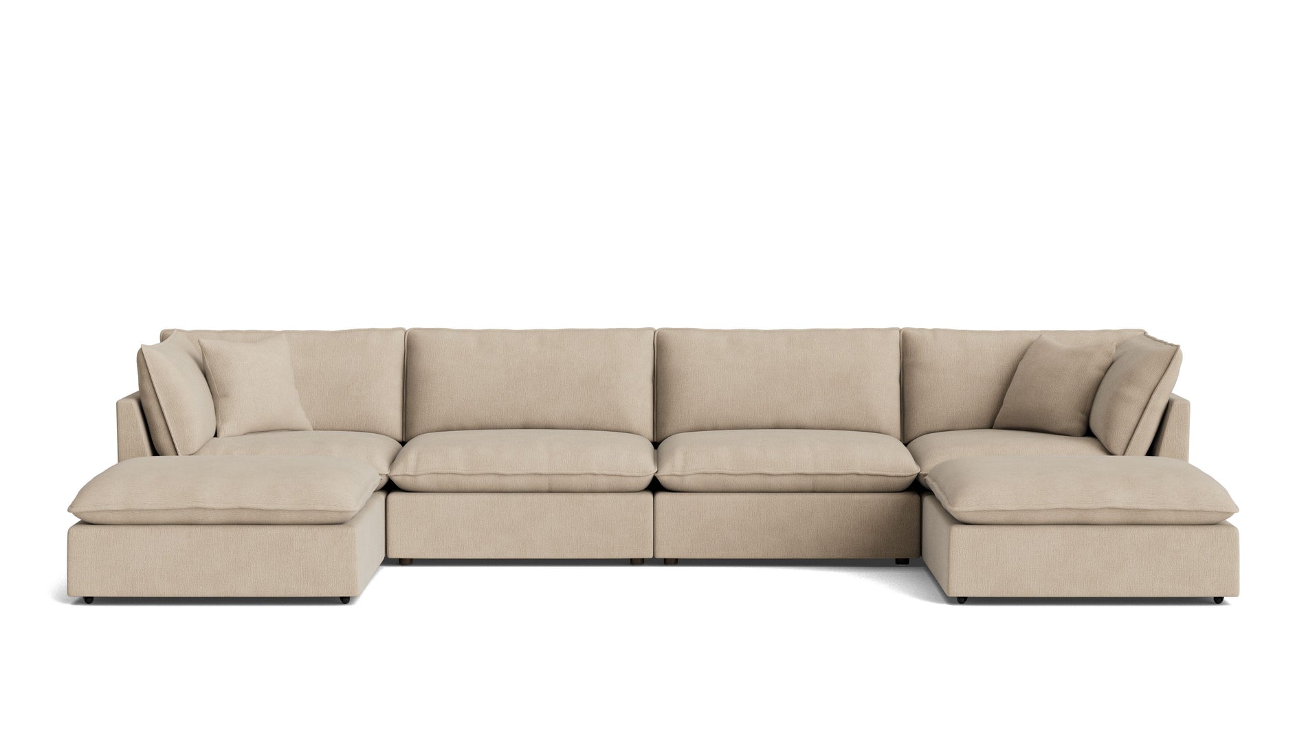 Chill Time 6-Piece Modular U-Shaped Sectional, Biscuit_image