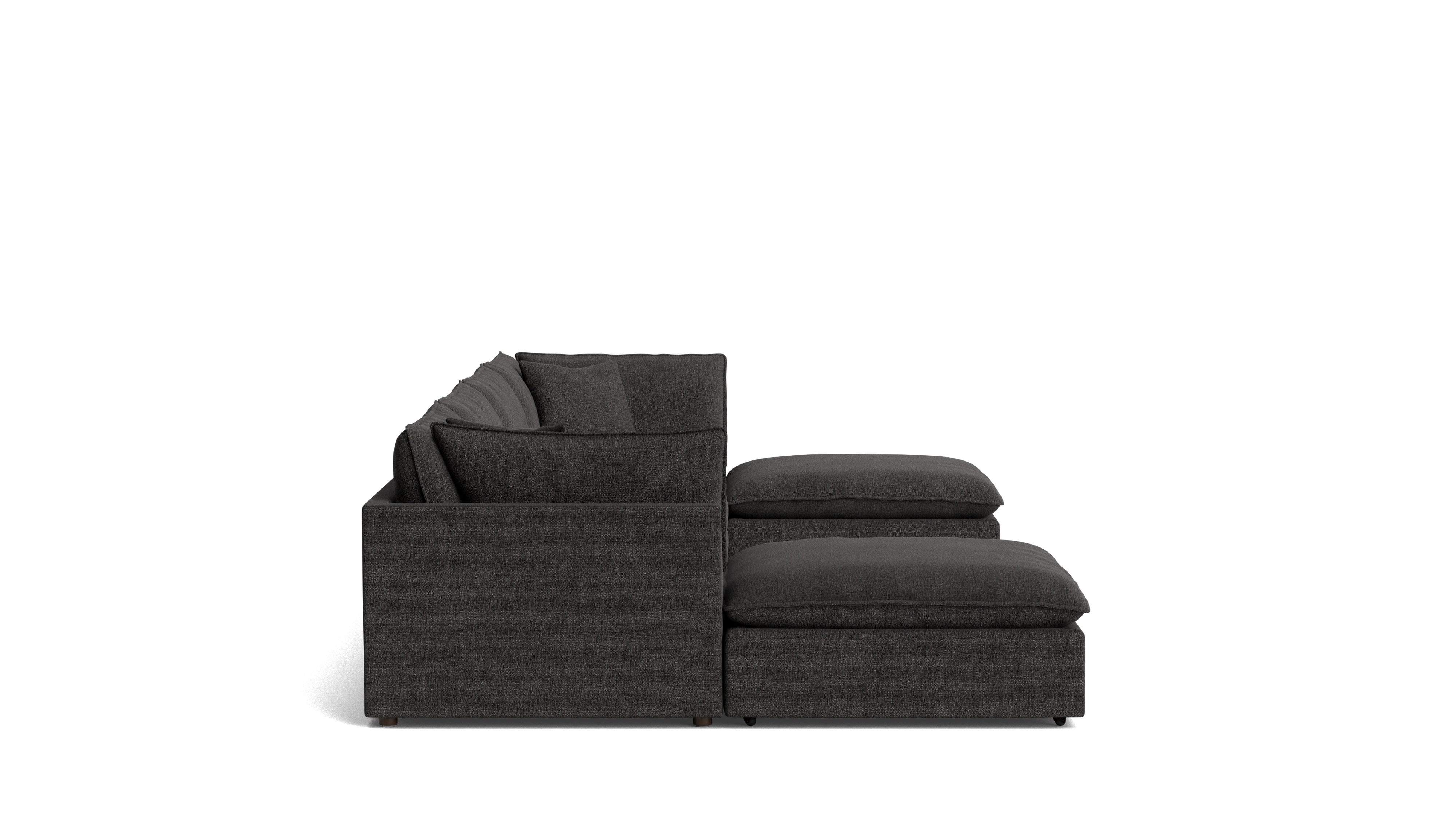 Chill Time 6 - Piece Modular U - Shaped Sectional, Dark Shadow - Sundays Company CanadaSEC-YJ-054-025