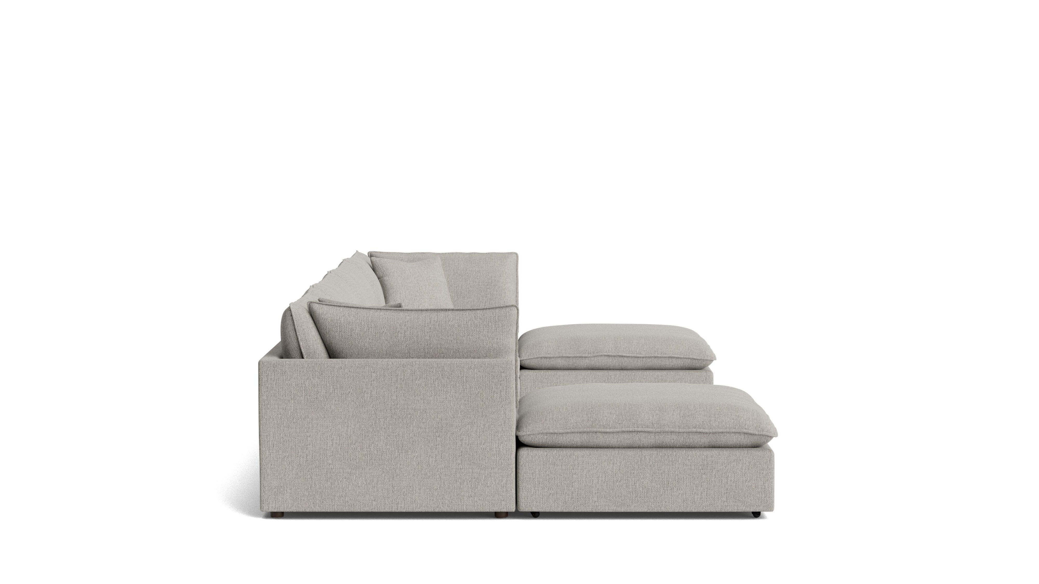 Chill Time 6-Piece Modular U-Shaped Sectional, Heather