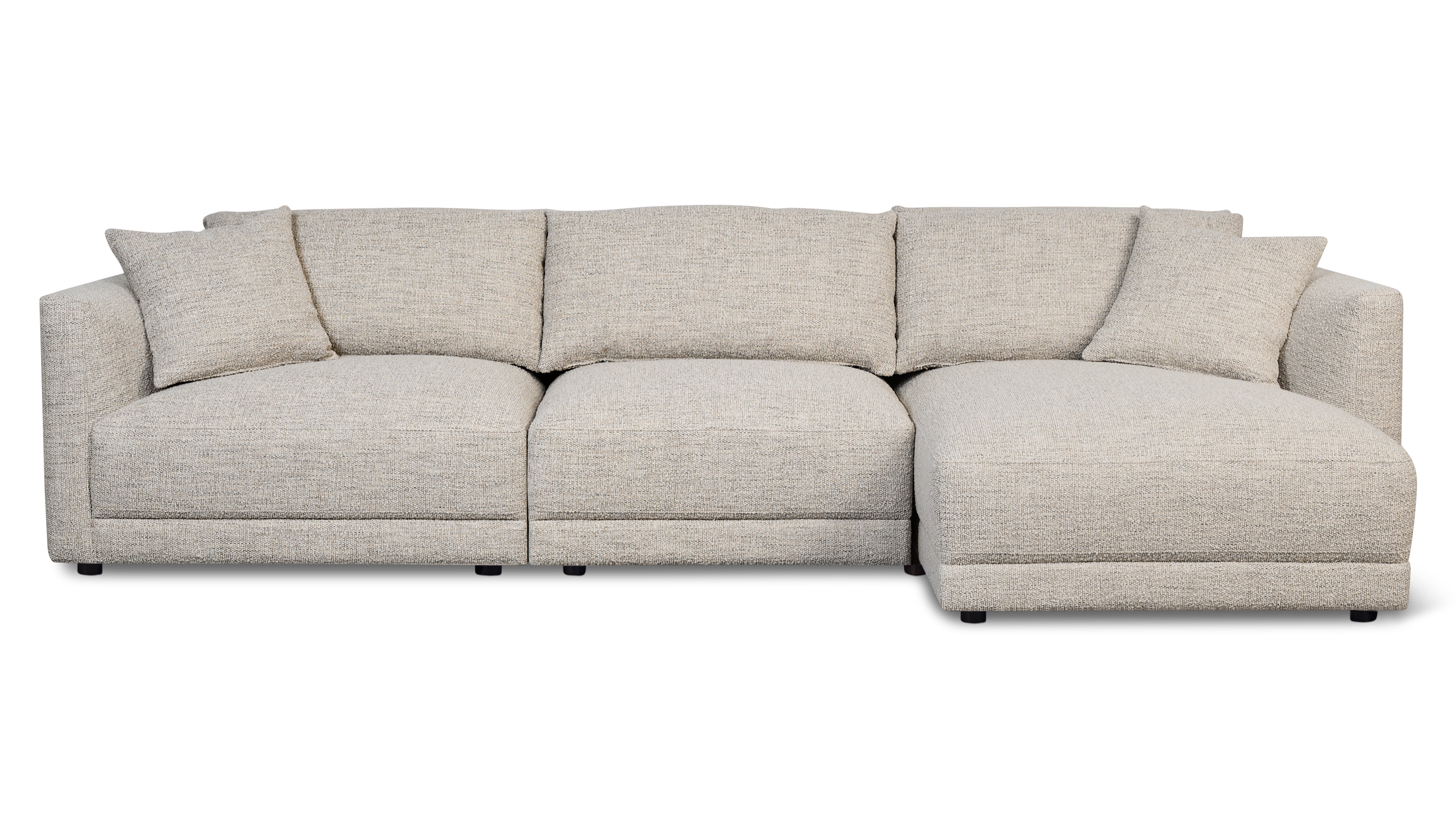 Soft Spot 3-Piece Modular Sectional Right, Oatmeal - Image 1