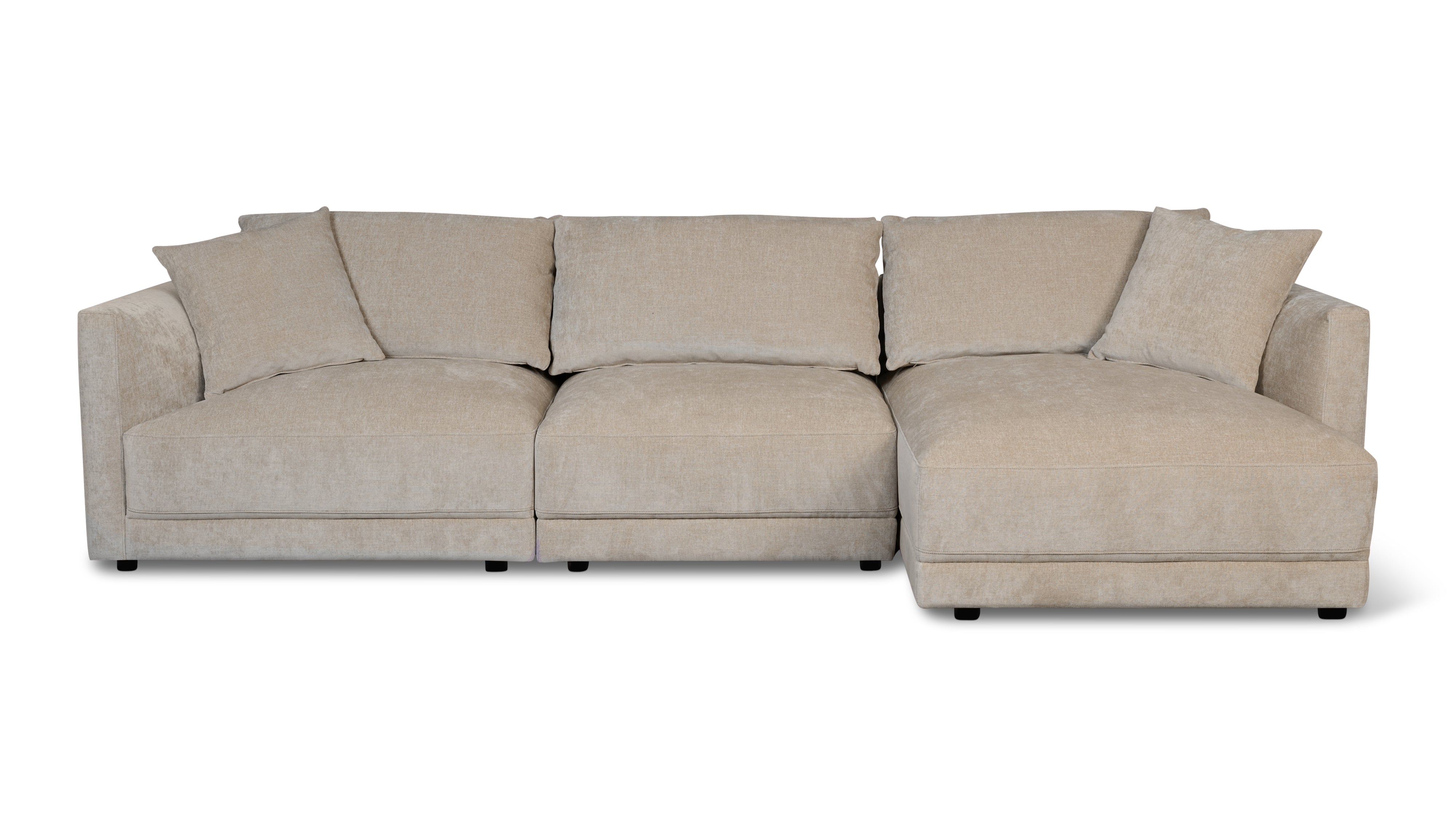 Soft Spot 3-Piece Modular Sectional Right, Cashew - Image 1