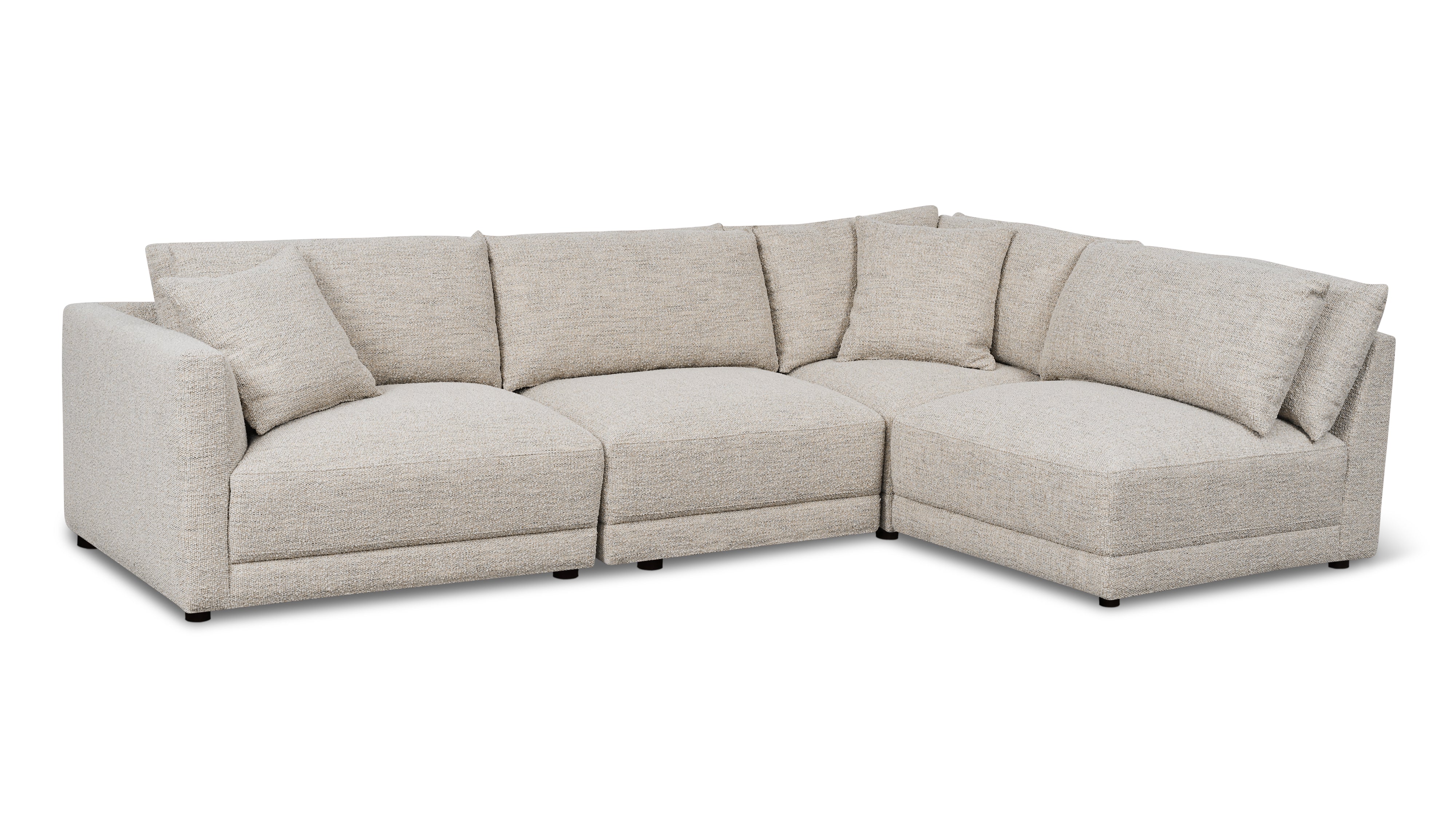 Soft Spot 4-Piece Modular Sectional Right, Oatmeal - Image 7