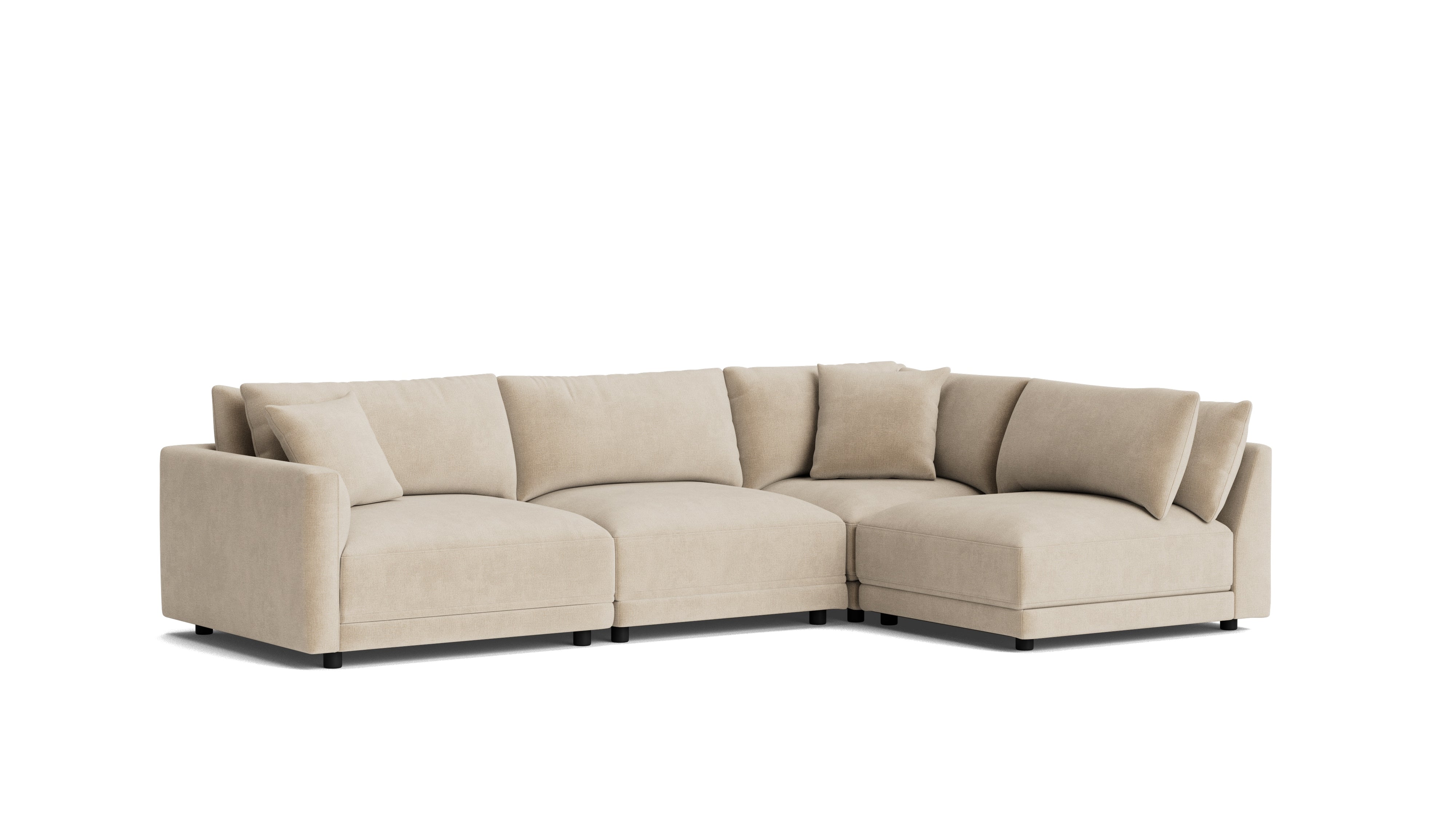 Soft Spot 4-Piece Modular Sectional Right, Cashew