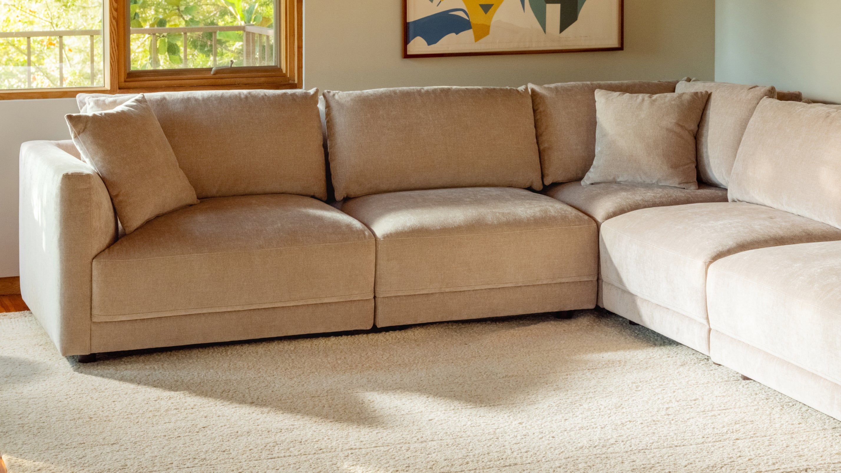 Soft Spot 5 - Piece Modular Sectional Closed, Cashew - Sundays Company CanadaSEC-YJ-062-194