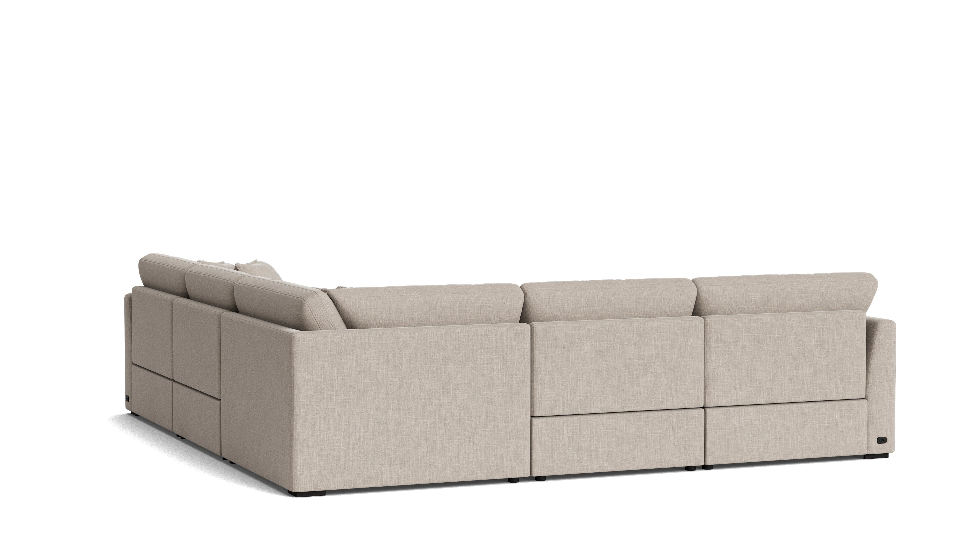 Lift Off Power Recliner 5-Piece Modular Sectional, Light Pebble