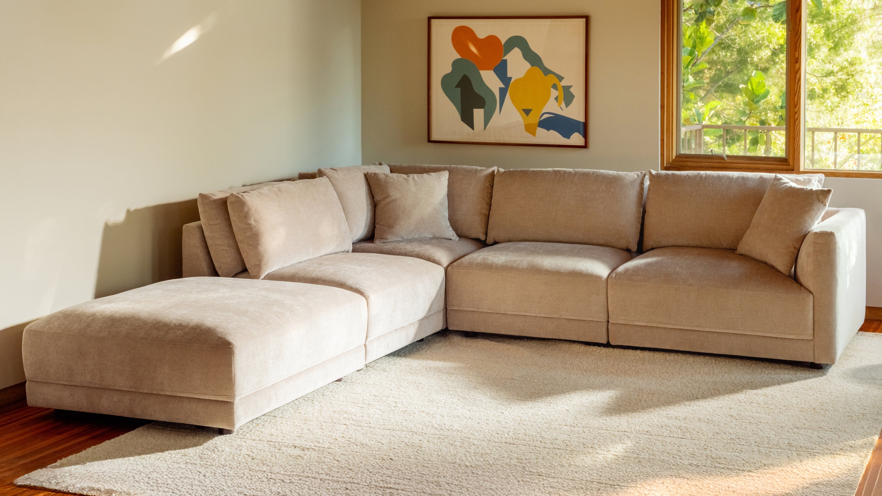 Soft Spot 5-Piece Modular Sectional Left, Cashew - Image 8