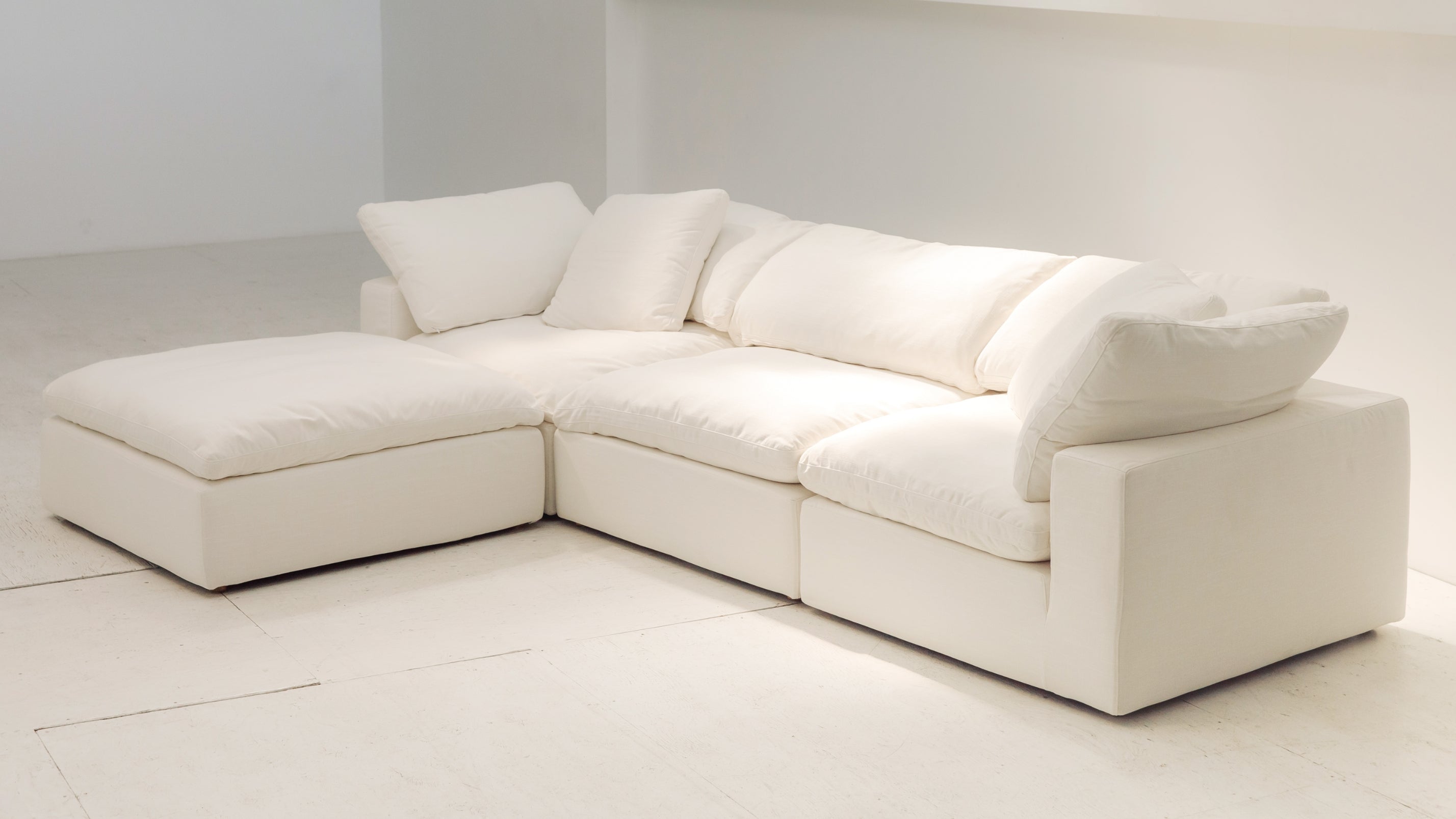 Movie Night™ 4-Piece Modular Sectional, Large, Cream Linen - Image 3