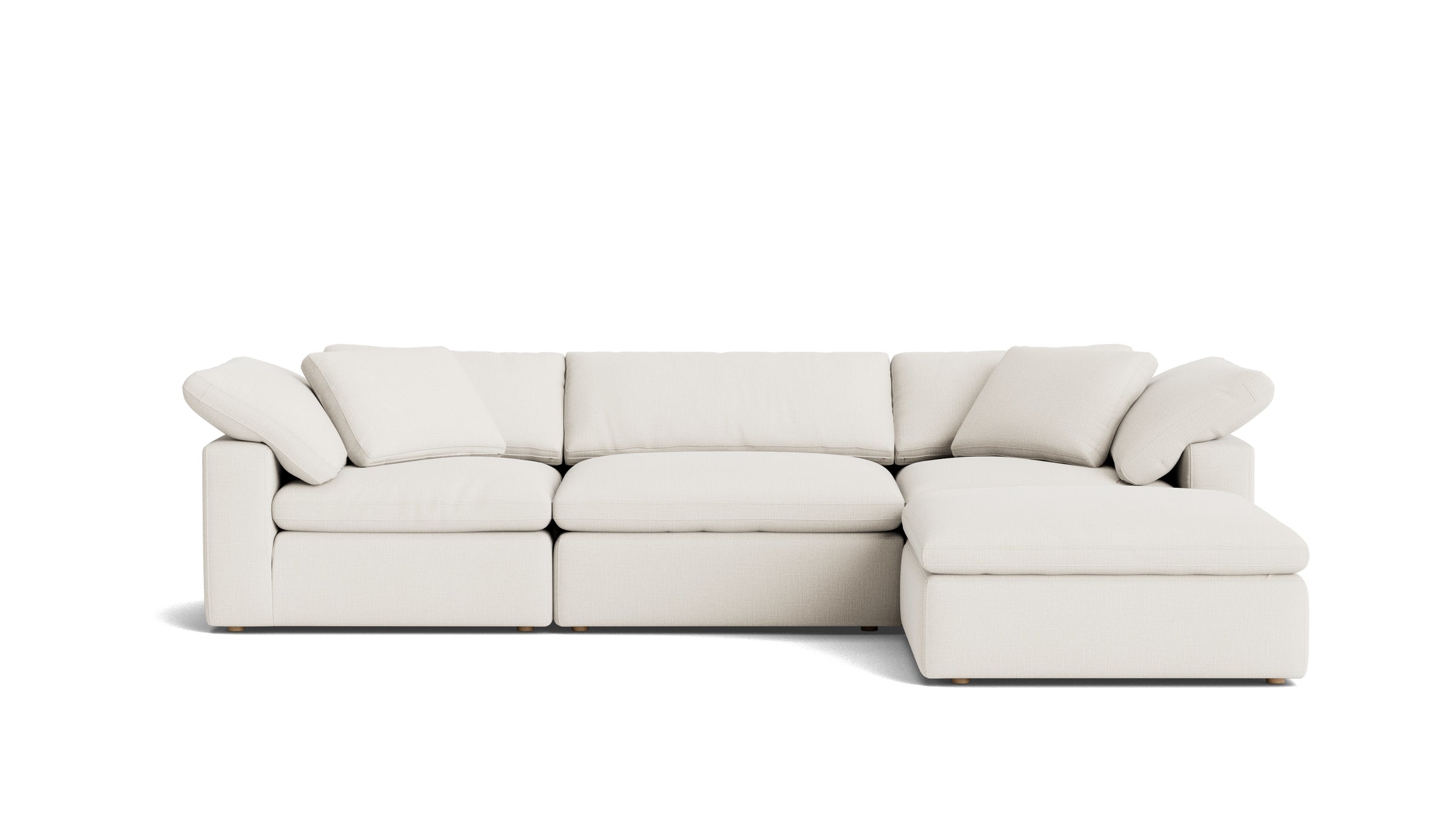 Movie Night™ 4-Piece Modular Sectional, Large, Cream Linen