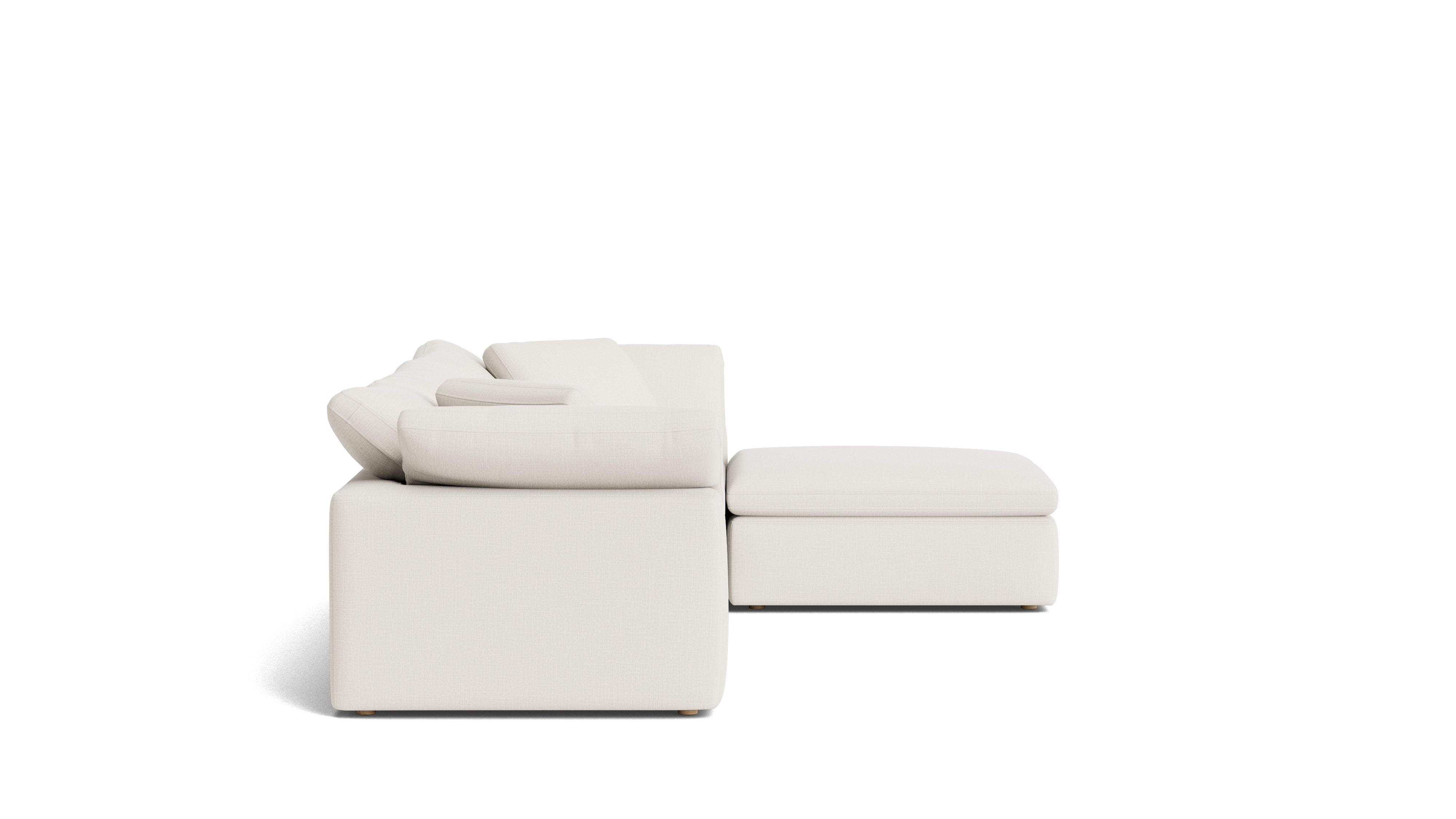 Movie Night™ 4-Piece Modular Sectional, Large, Cream Linen