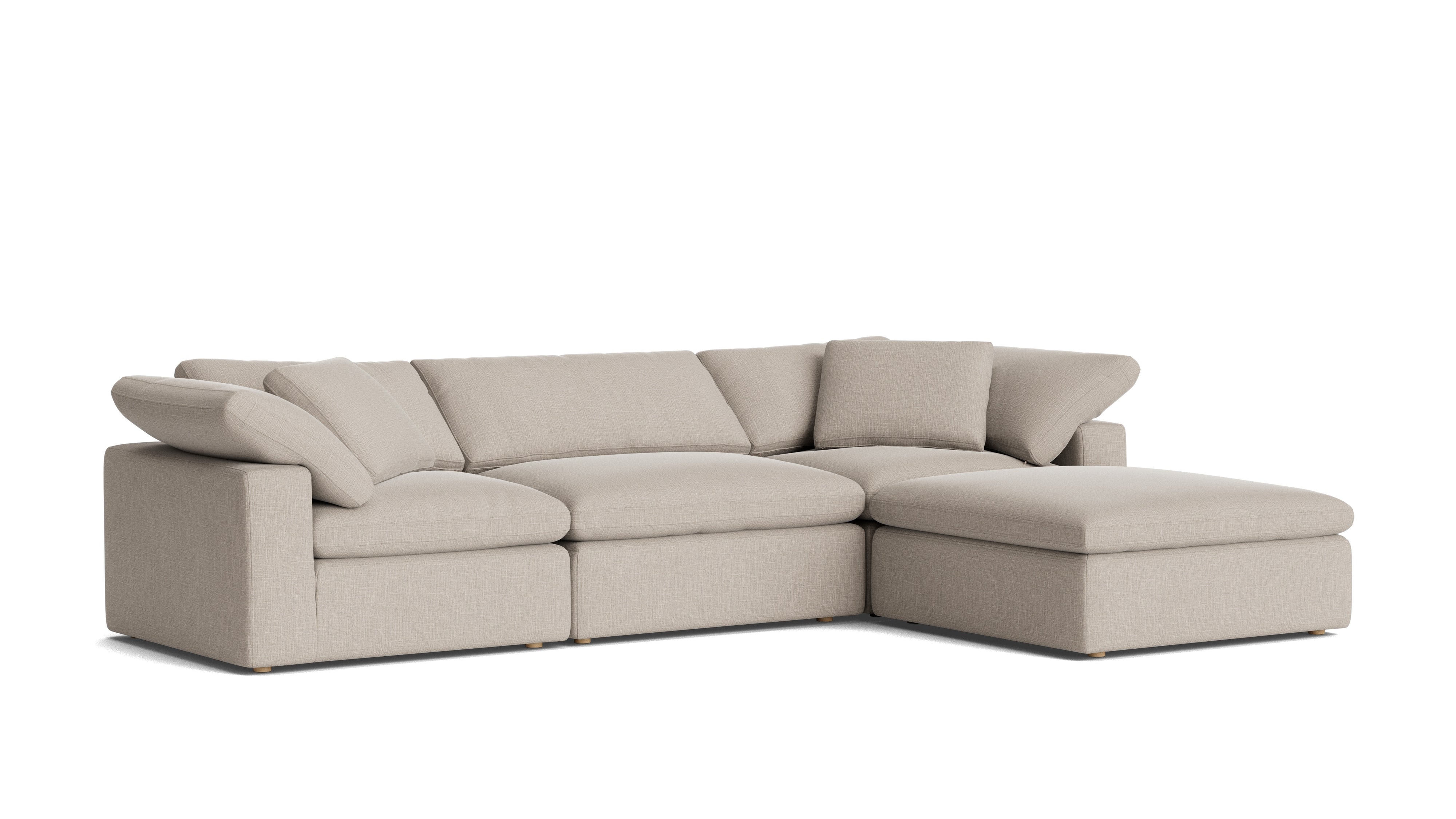 Movie Night™ 4-Piece Modular Sectional, Large, Light Pebble