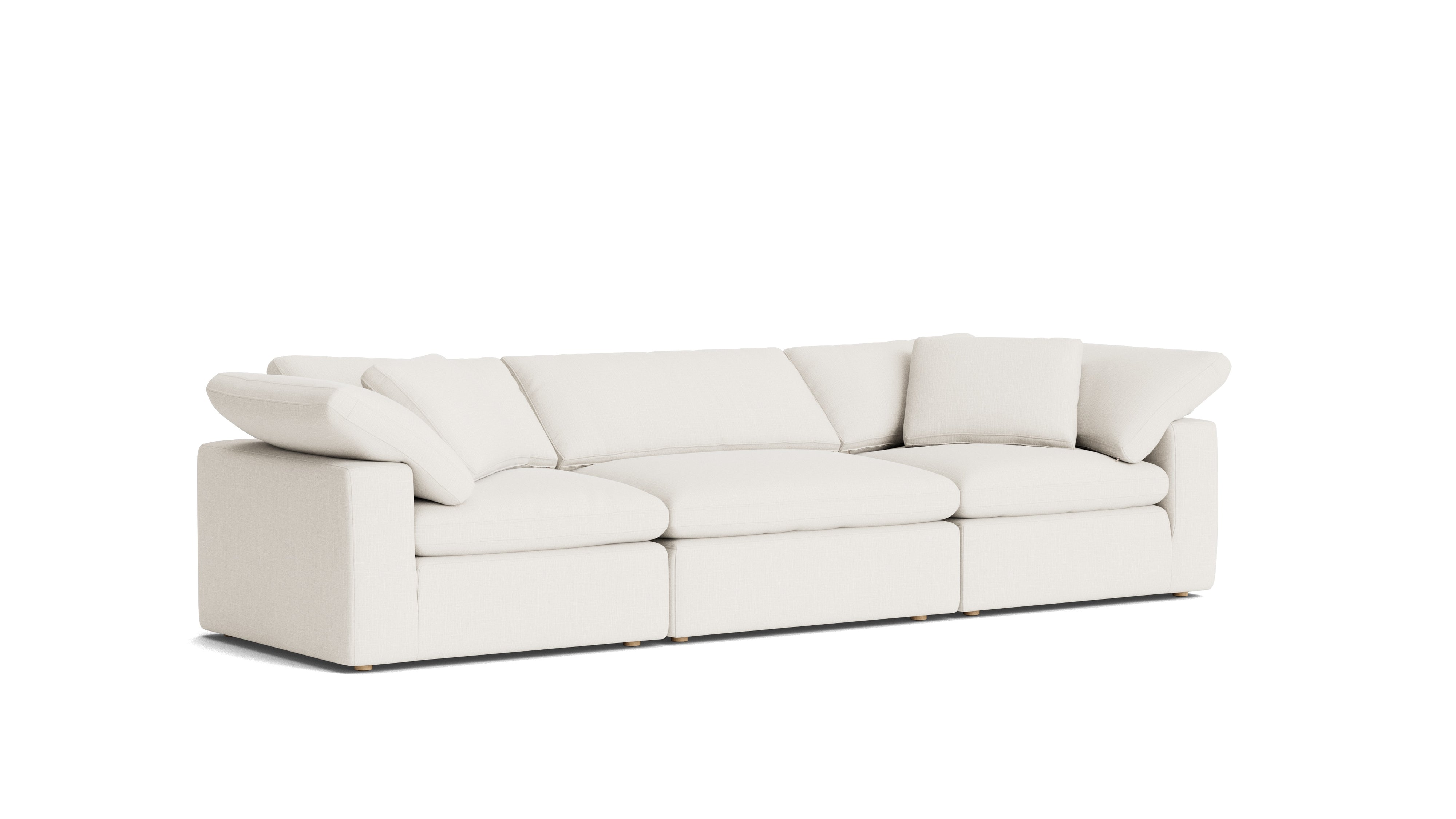 Movie Night™ 3-Piece Modular Sofa, Large, Cream Linen