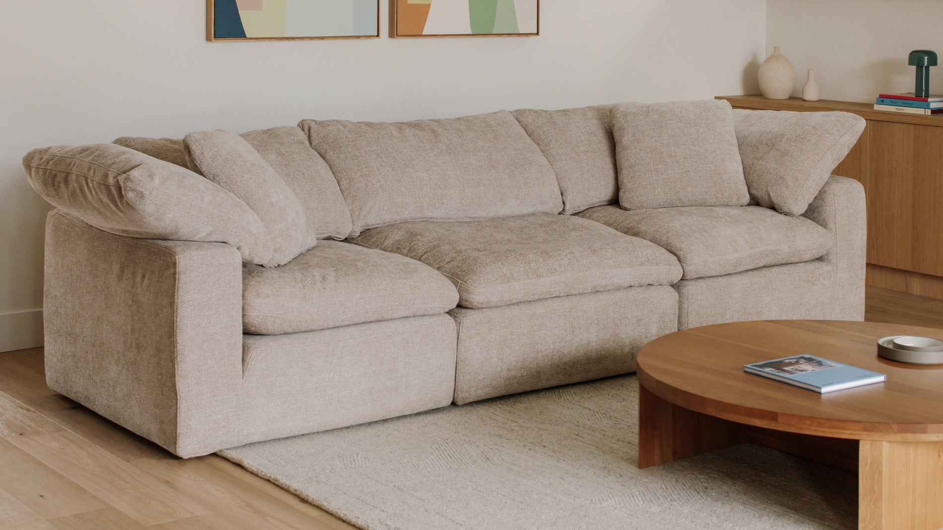 Movie Night™ 3-Piece Modular Sofa, Large, Champagne_image